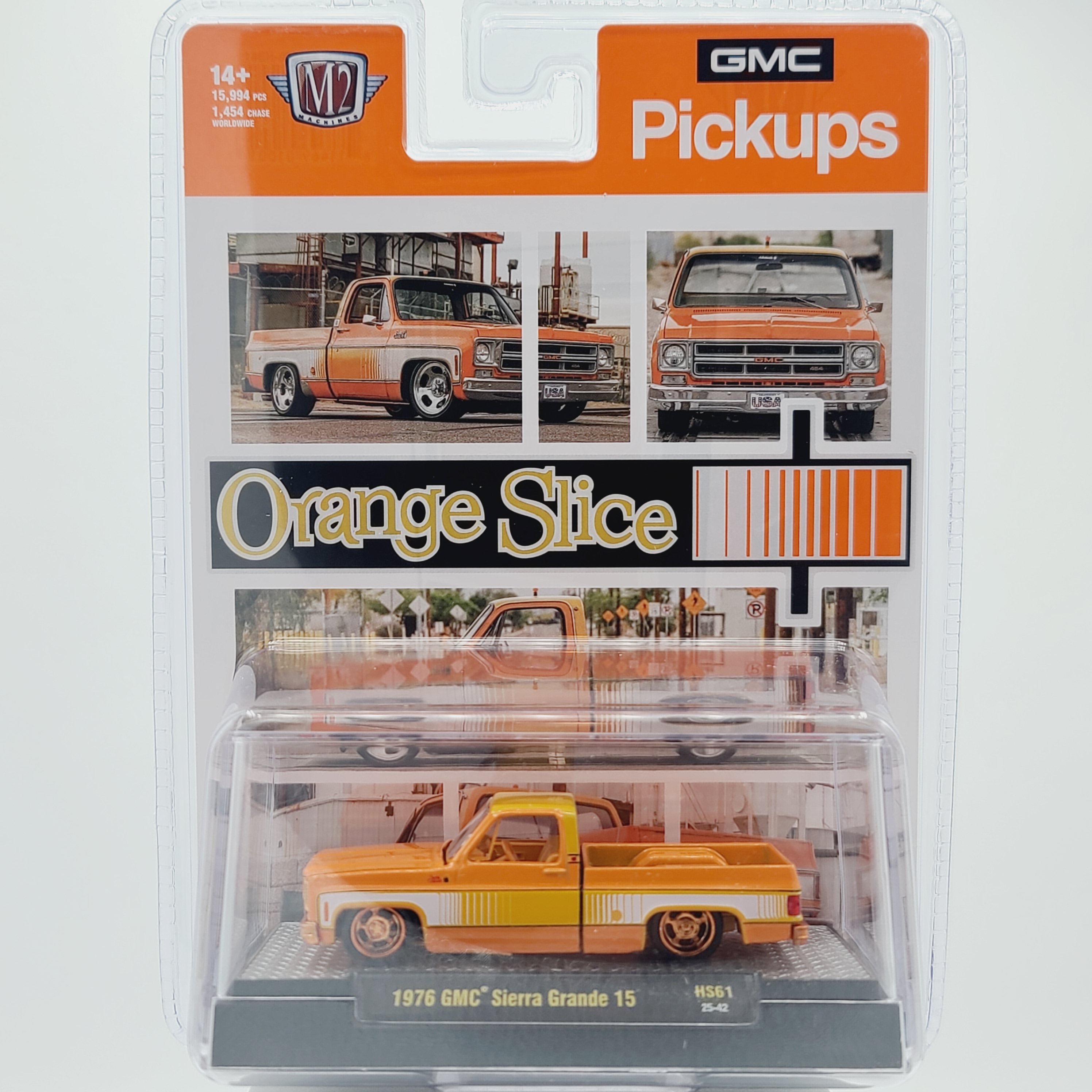 1976 GMC Sierra Grande （チェイス750台限定） M2 Machines - CHASE - '76 GMC Sierra Grande 15 - 1:64, Orange Slice (2