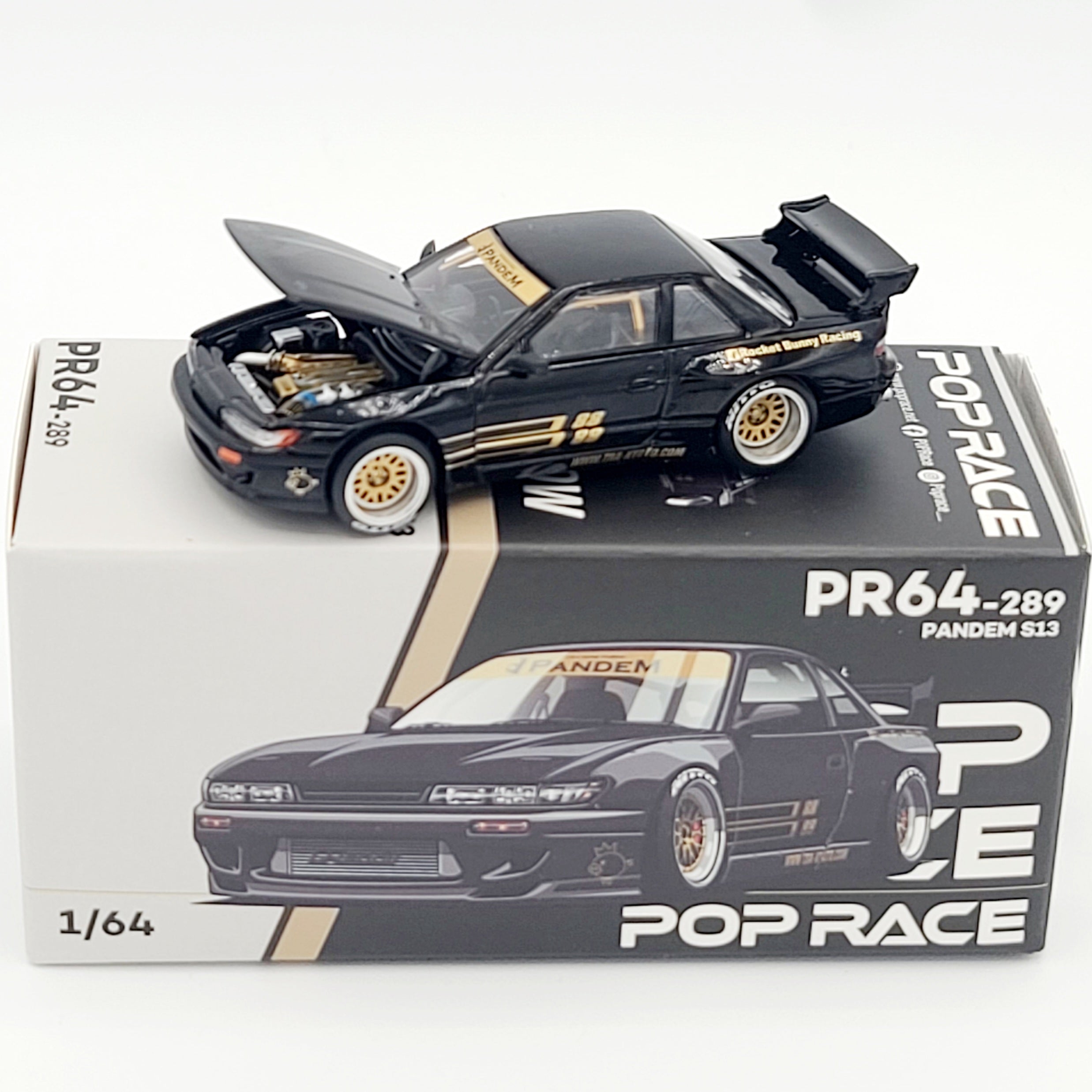 Pop Race Pandem Nissan Silvia S13 - 1:64, Black (2026 Limited Edition)
