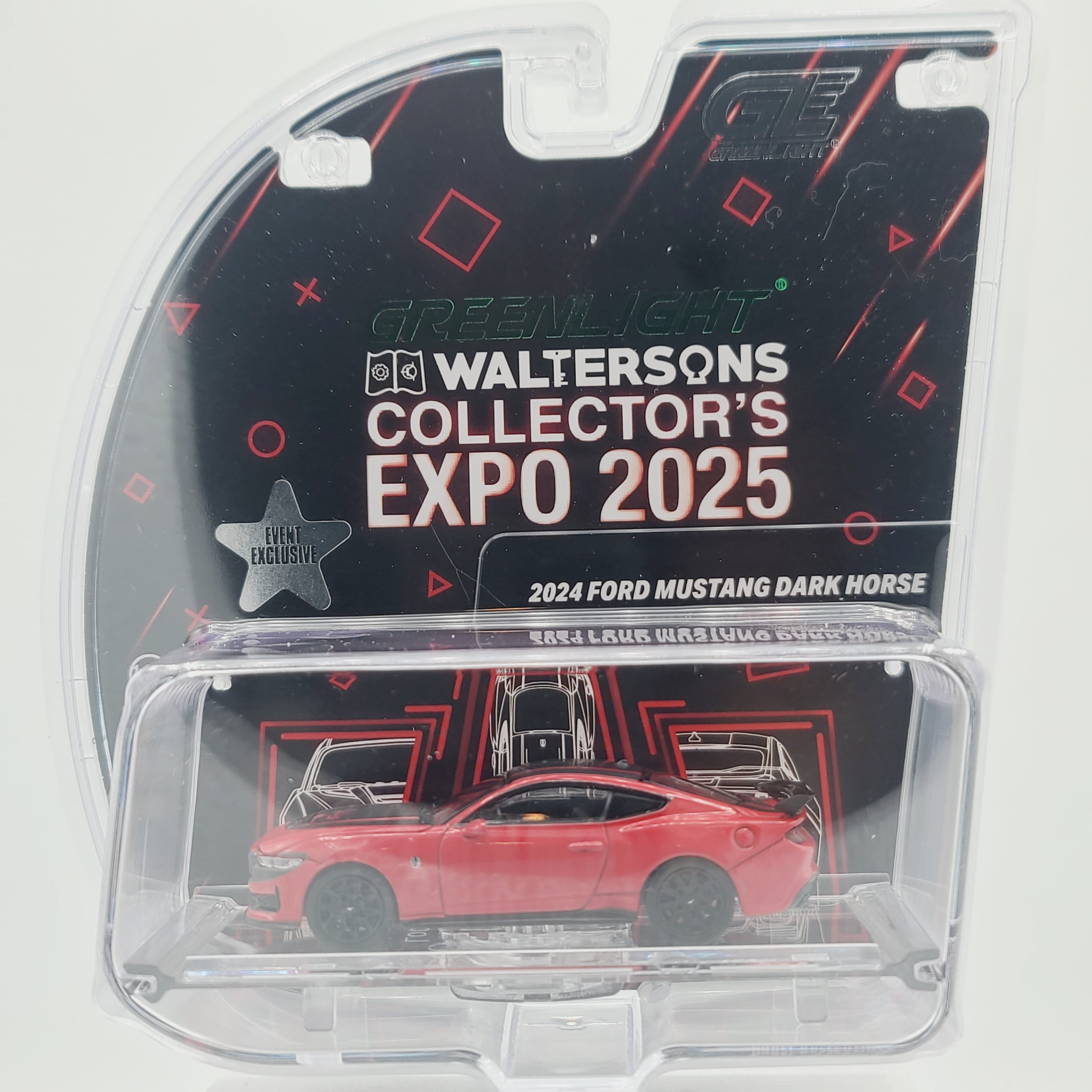 Greenlight 13567 コレクタブルミニチュアカー ブラック/レッド GreenLight '24 Ford Mustang Dark Horse - 1:64, Red (2025 Waltersons Ex