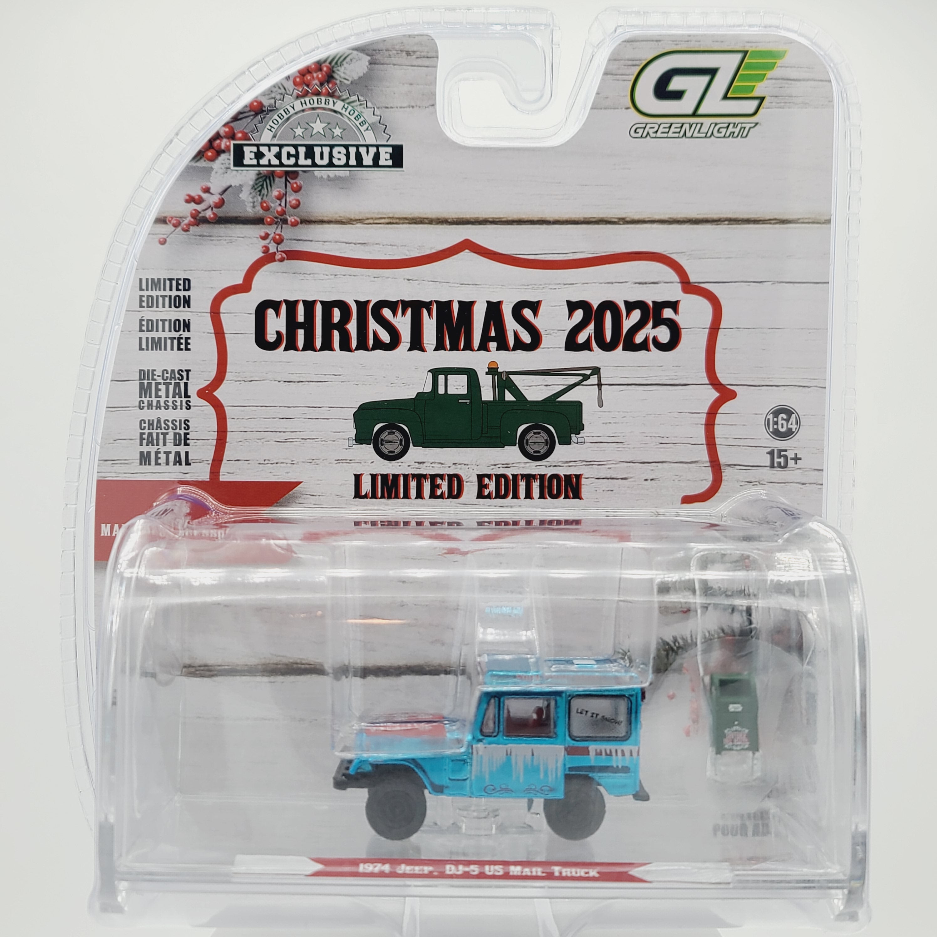 GreenLight - CHASE, BLUE CHROME - '74 Jeep DJ-5 USPS Mail Truck - 1:64