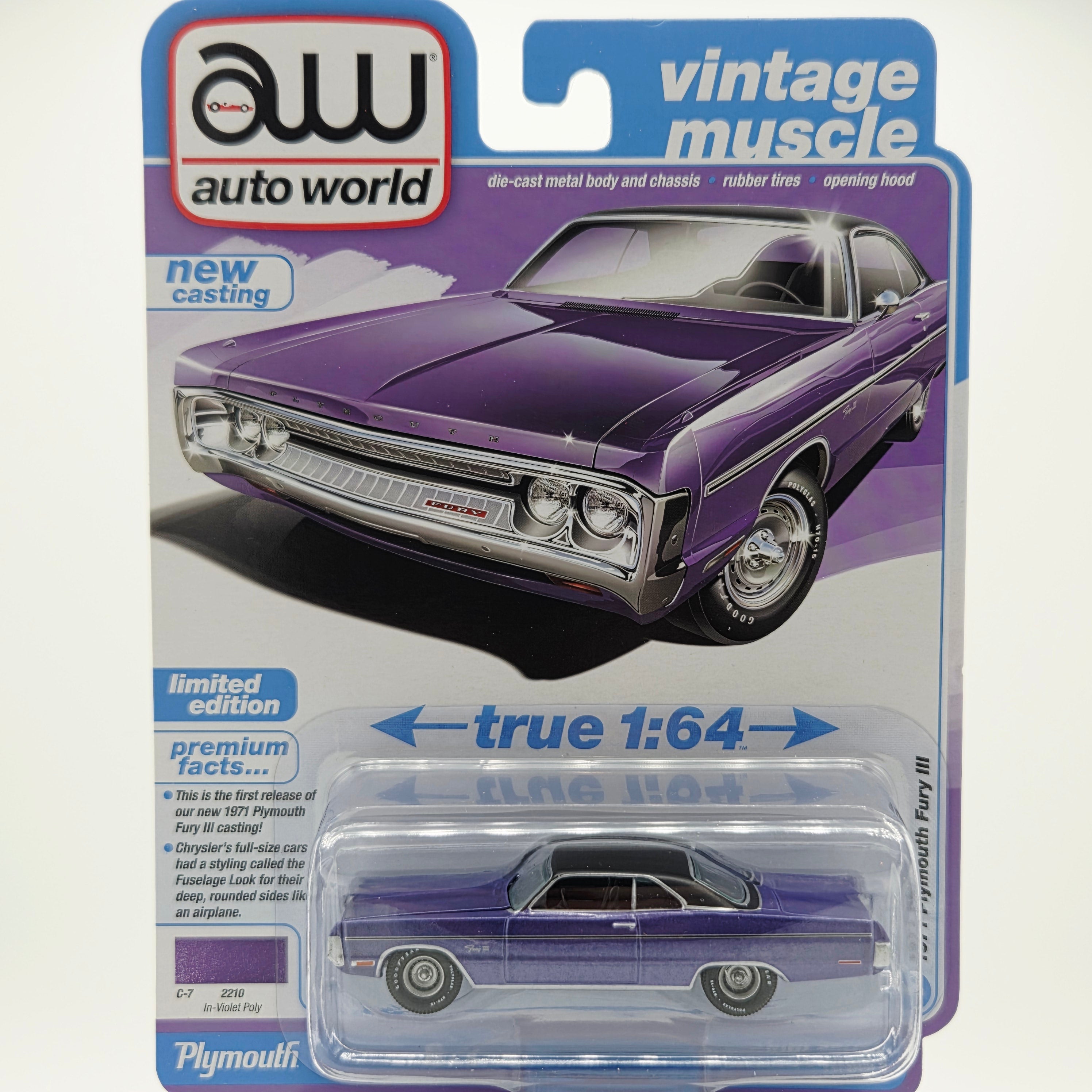 チャーリーページ Auto World '71 Plymouth Fury III - 1:64 (2025 Release 3 - Limited Edit
