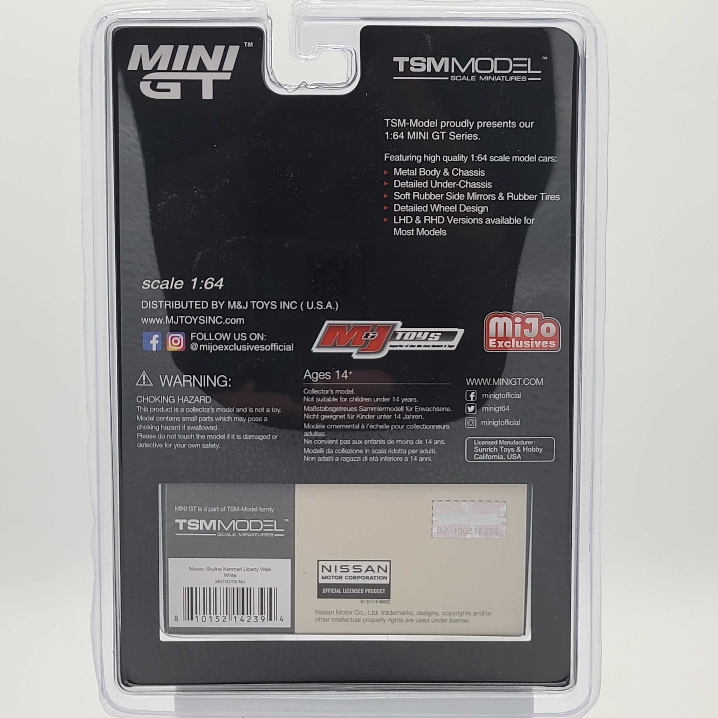 Mini GT Nissan Skyline Kenmeri Liberty Walk - 1:64 scale, white (2024 MIJO Exclusives - Limited Edition 1 of 9600)