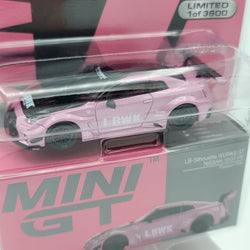MINI GT LB-Silhouette Works GT Nissan 35GT-RR - 1:64 scale, Passion Pink (2022 MIJO Exclusives - Limited Edition)