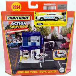 Matchbox Action Drivers Playset - Police Traffic Center w/ Police Car (Assembly Required)