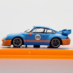 Tarmac Works Porsche 993 Remastered by Gunther Werks - 1:64 scale, blue/orange (2024 Hobby64)