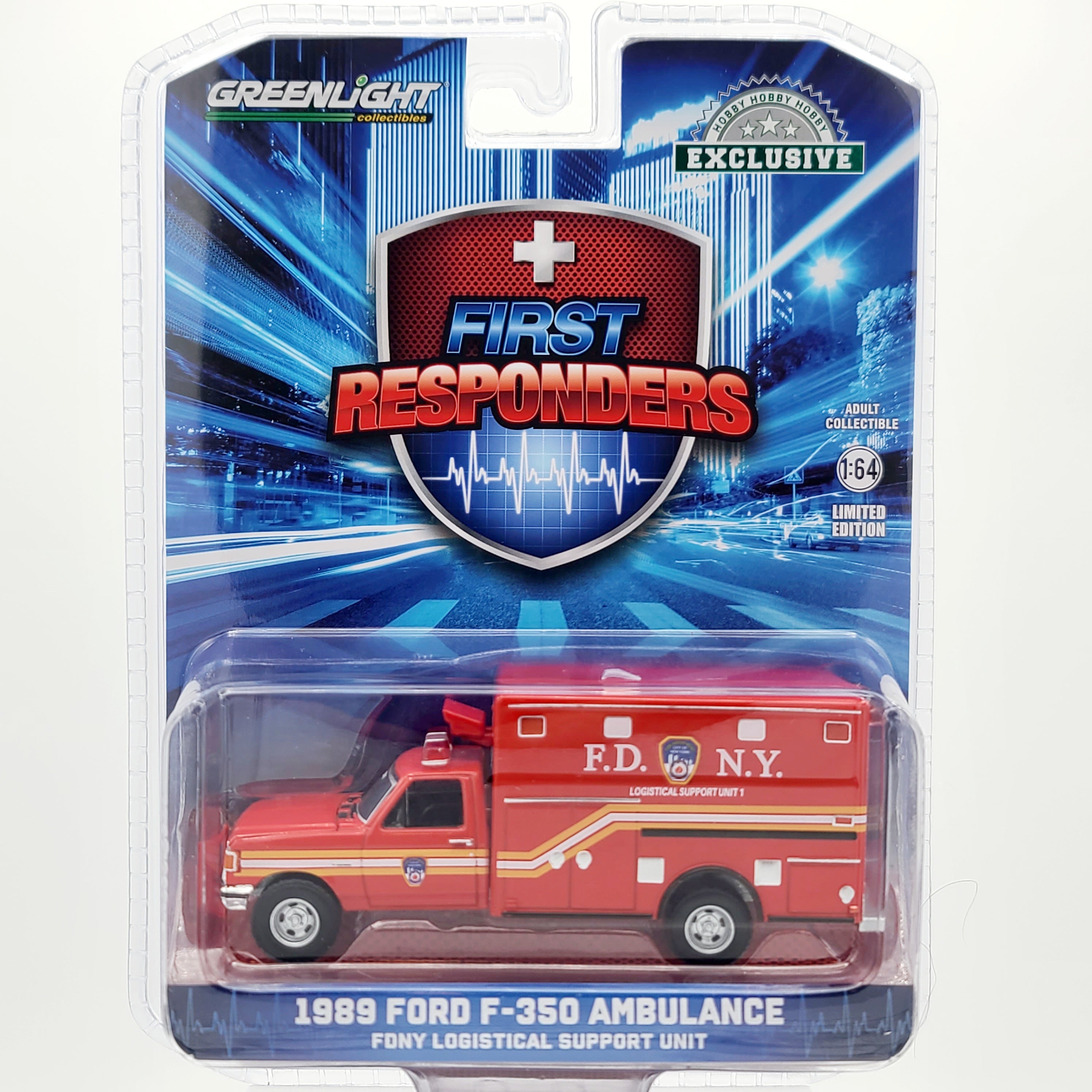 GreenLight '89 Ford F-350 Ambulance "New York Fire Department" NYFD - 1:64 scale (2024 Hobby Exclusive)