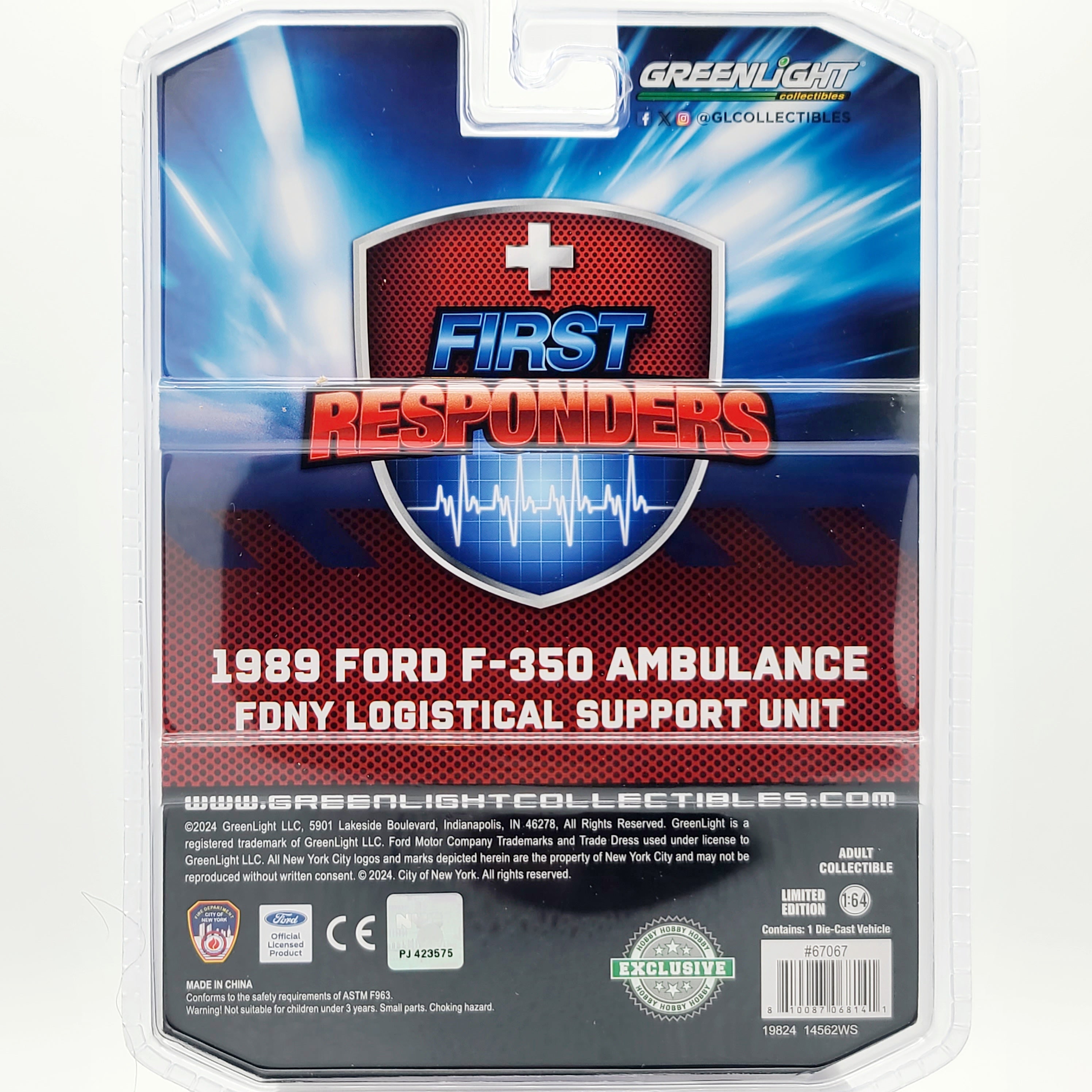 GreenLight '89 Ford F-350 Ambulance "New York Fire Department" NYFD - 1:64 scale (2024 Hobby Exclusive)