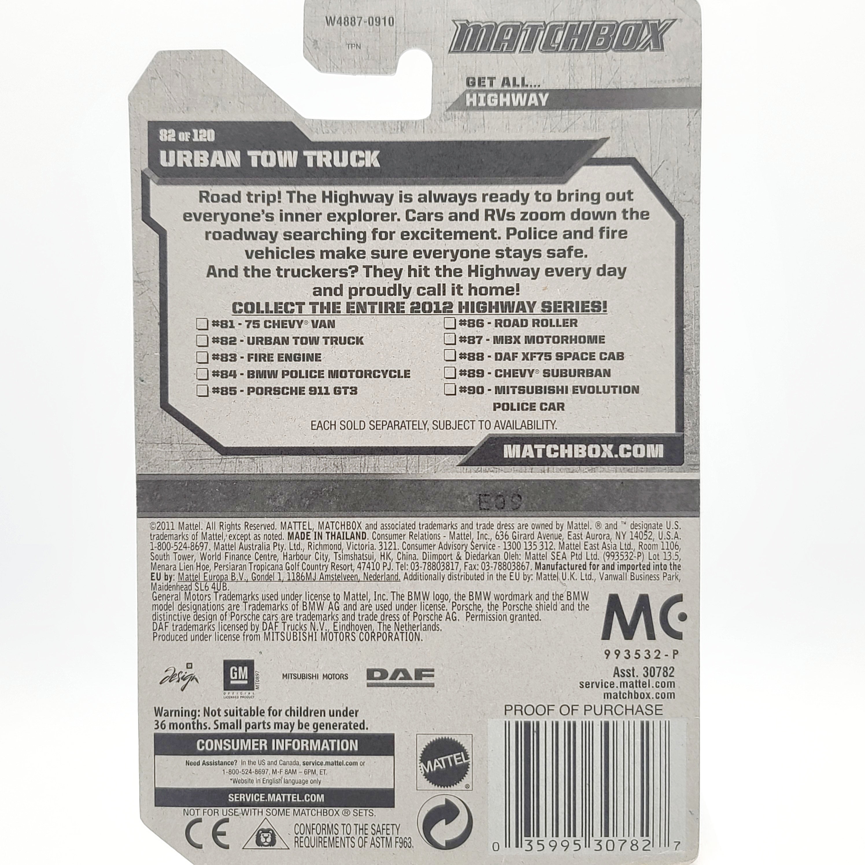 Matchbox Urban Tow Truck (2012 MBX Basic - Highway)