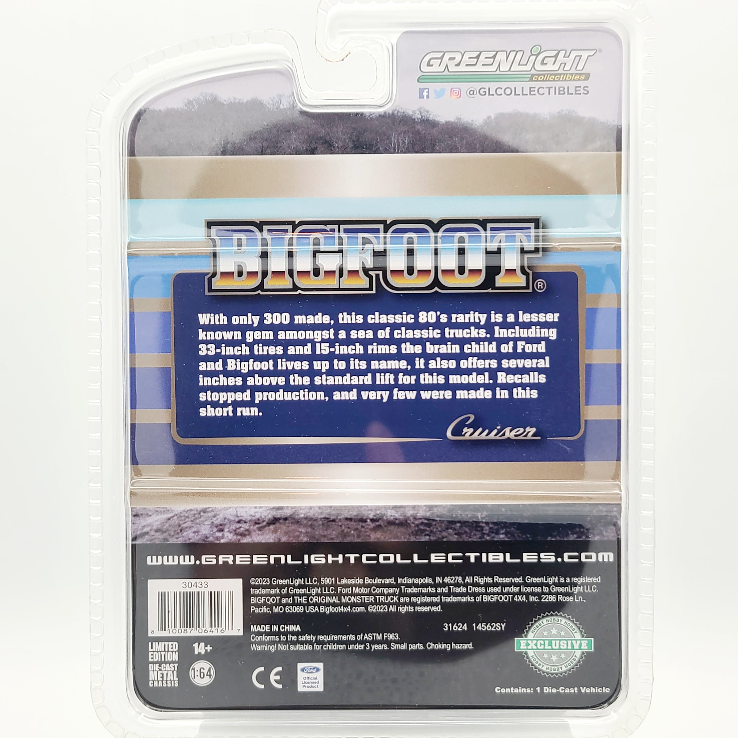 GreenLight '87 Ford F-250 XLT Lariat Bigfoot Cruiser #1 - 1:64 scale (2025 Hobby Exclusive)