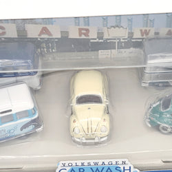 GreenLight "Volkswagen Car Wash" 5 Car Box Set - VW Beetle Bug Van Bus - 1:64 (2014 Motor World - Limited Edition)