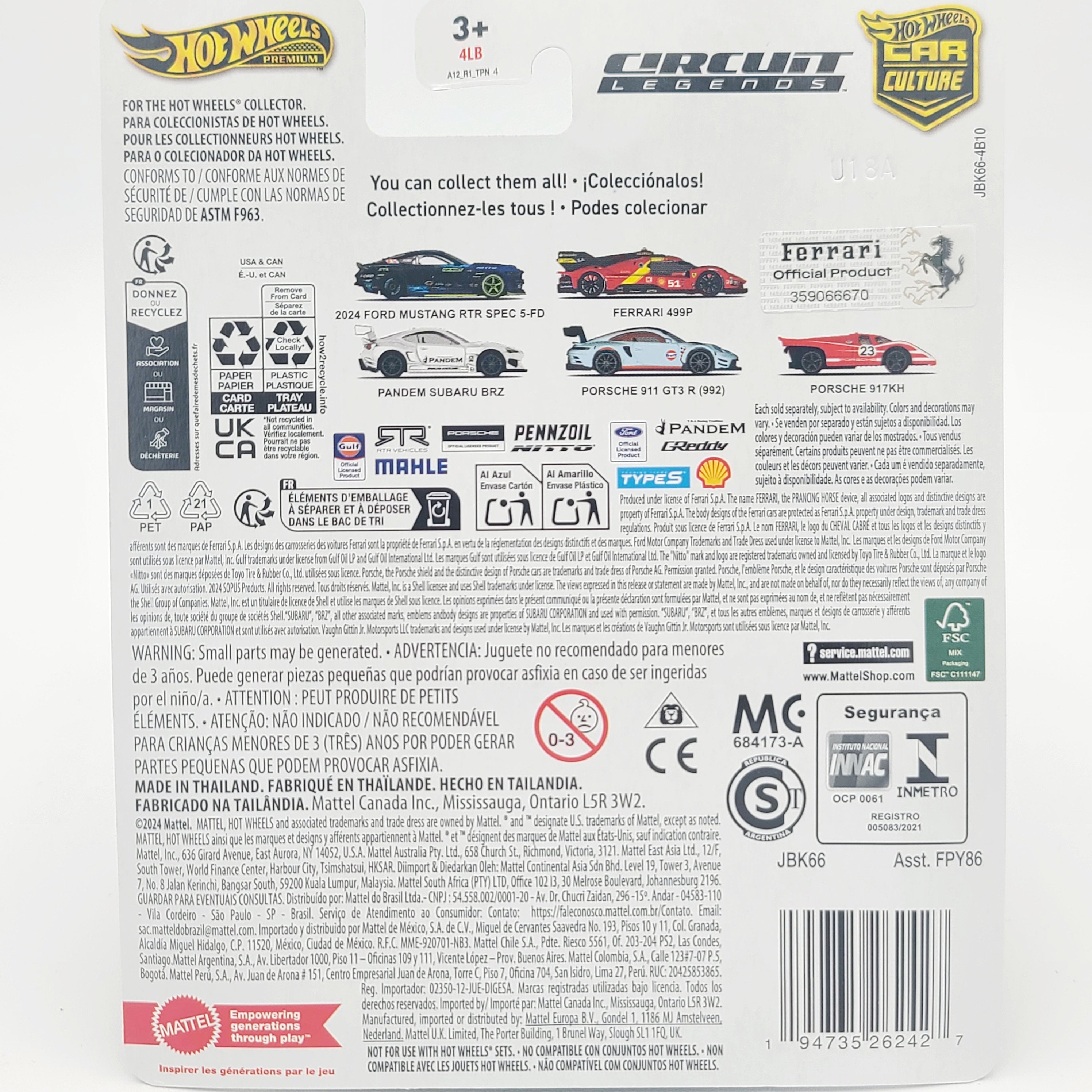 Hot Wheels - 2025 Car Culture Case K - Circuit Legends (Set of 5 Cars)