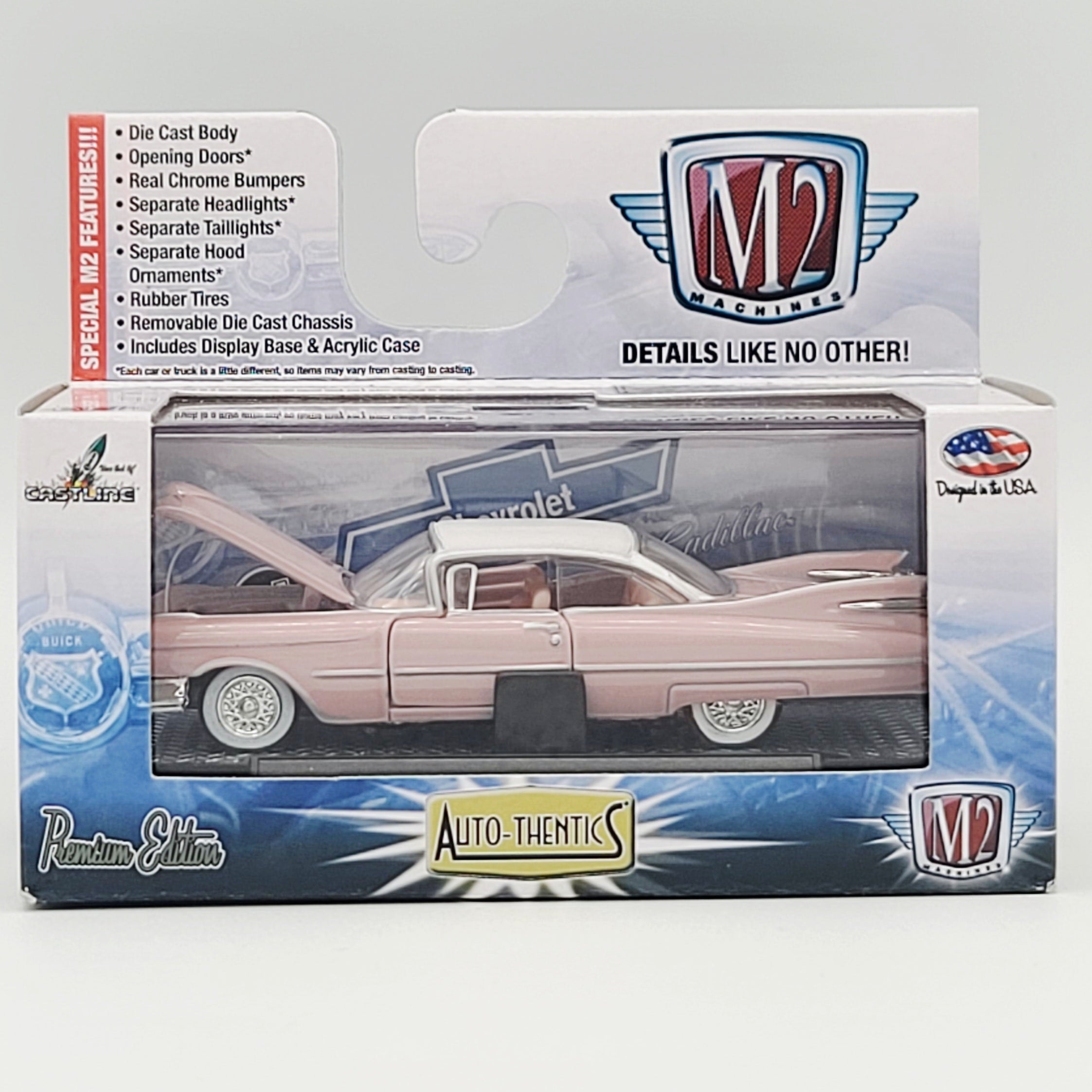 M2 Machines '59 Cadillac Series 62 - 1:64, Pink w/ White Roof (2014 Auto-Thentics R30)
