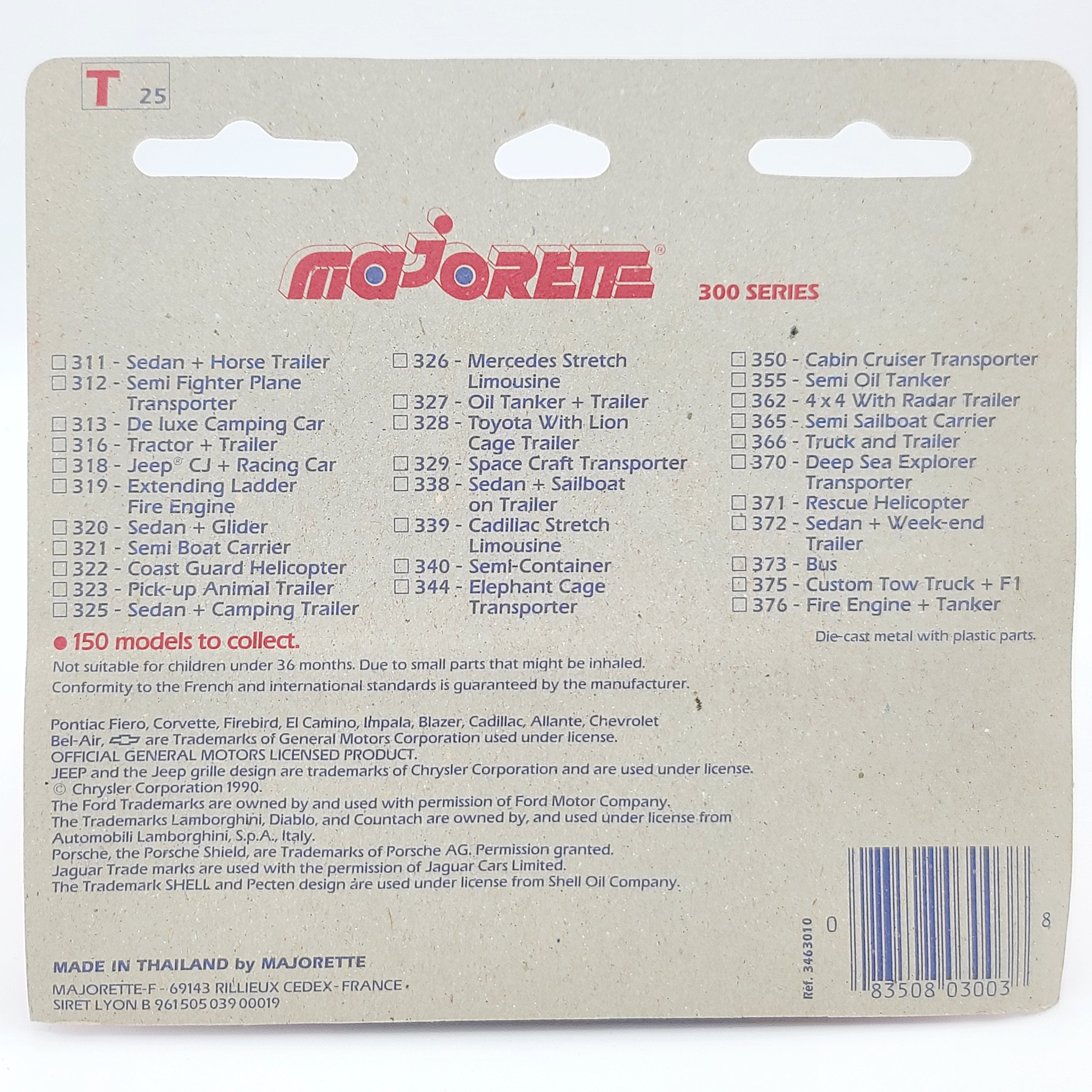 Majorette Deluxe Camping Car RV, 5th Wheel Trailer w/ Pull out Awning  #313, Green (1990 Movers 300 Series)