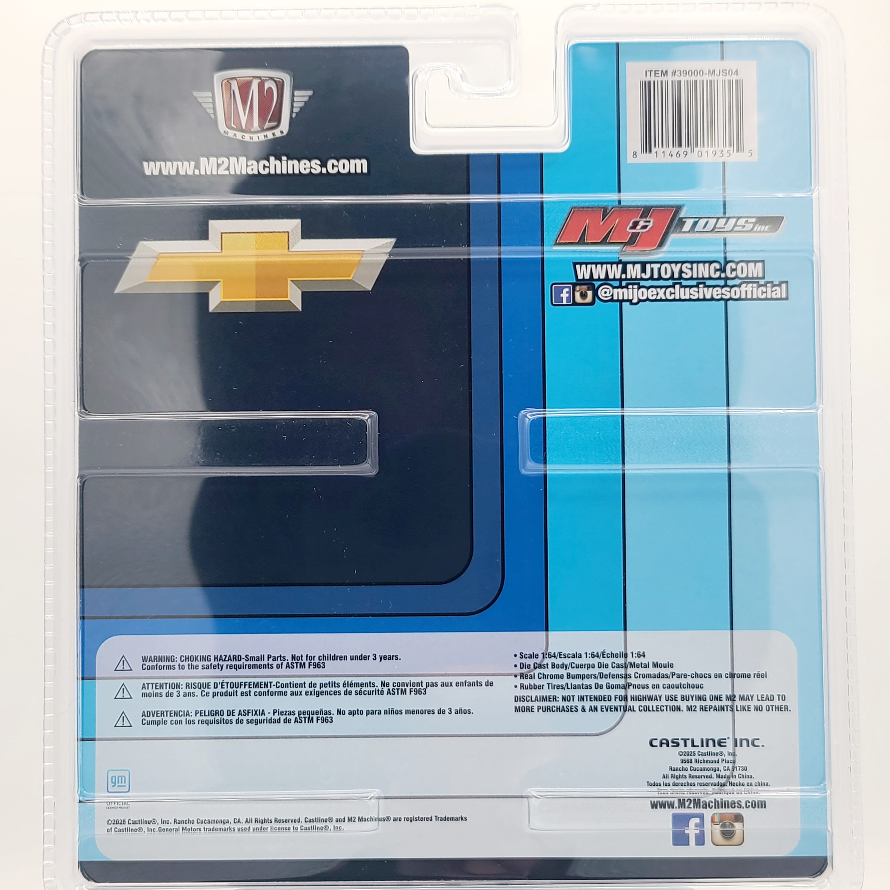 M2 Machines - CHASE - 1973 Chevrolet Cheyenne Super 30 Dually Pickup w/ Camper Shell - 1:64, Blue (2025 MiJo Exclusives - Limited Edition)