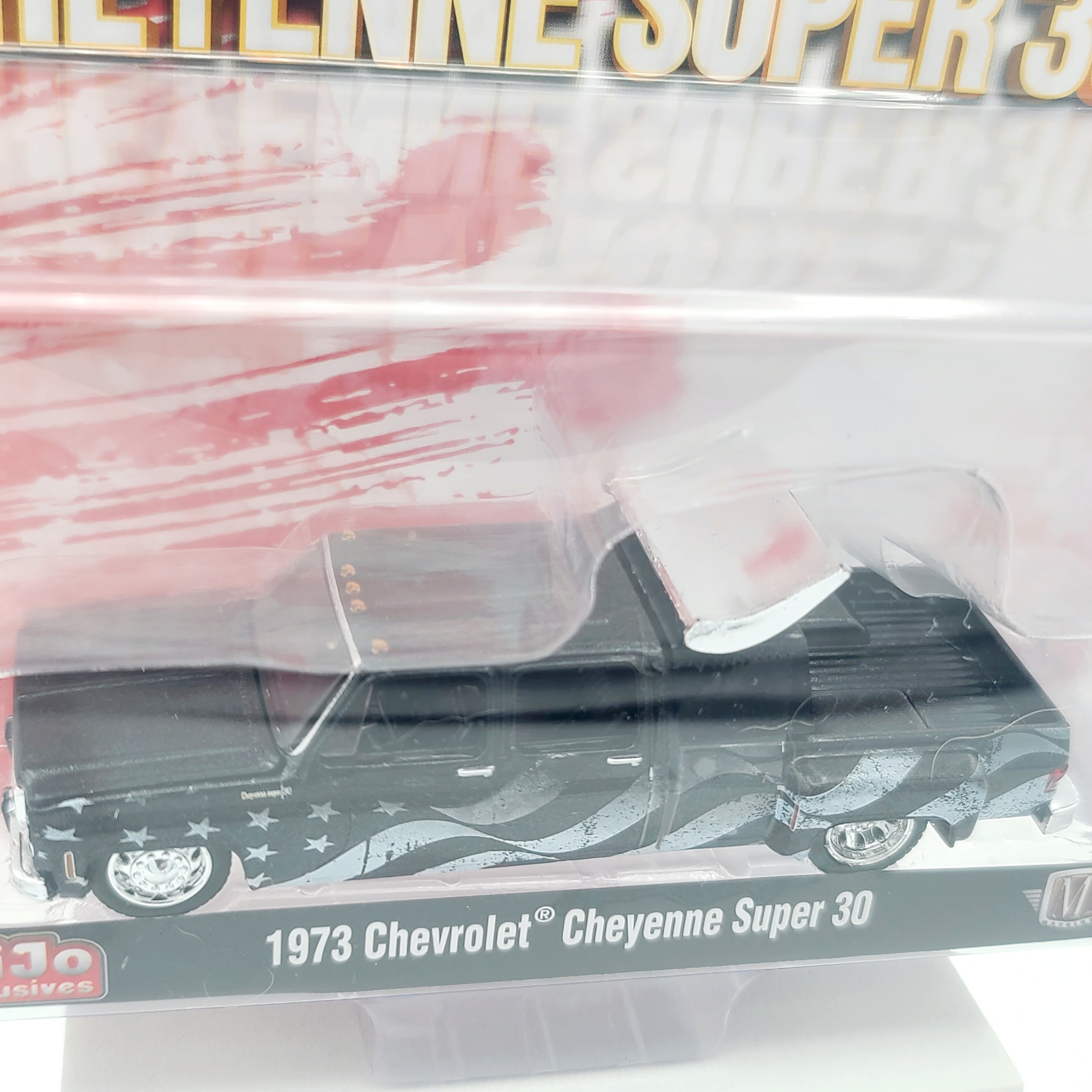 M2 Machines 1973 Chevrolet Cheyenne Super 30 Dually Pickup - 1:64, Stars & Stripes (2025 MiJo Exclusives - Limited Edition)