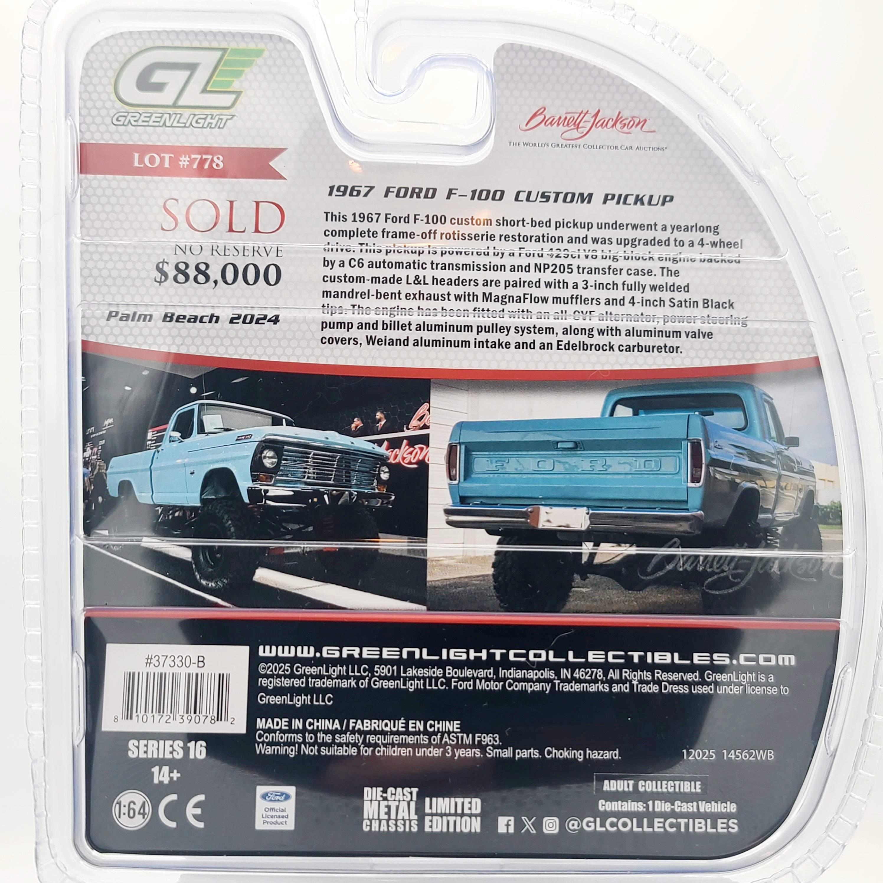GreenLight '67 Ford F-100 Custom Pick-up - 1:64 (2025 Barrett Jackson Series 16)