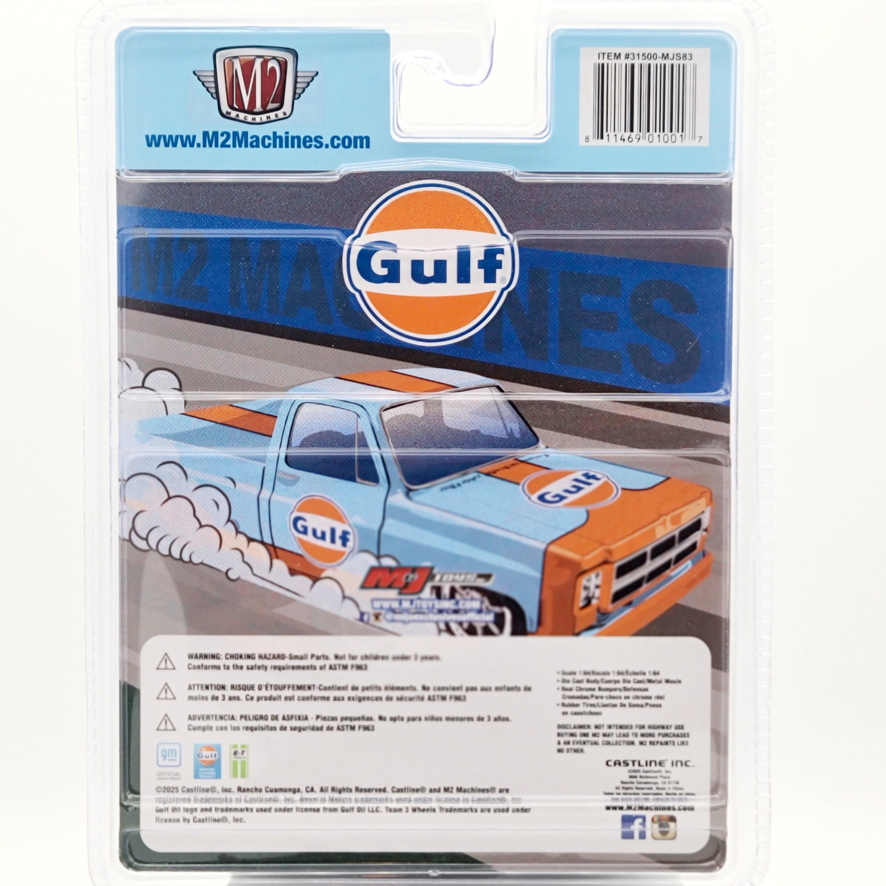 M2 Machines - CHASE - '79 GMC Sierra Classic Pickup - 1:64, Gulf Oil (2025 MiJo Exclusives - Limited Edition)