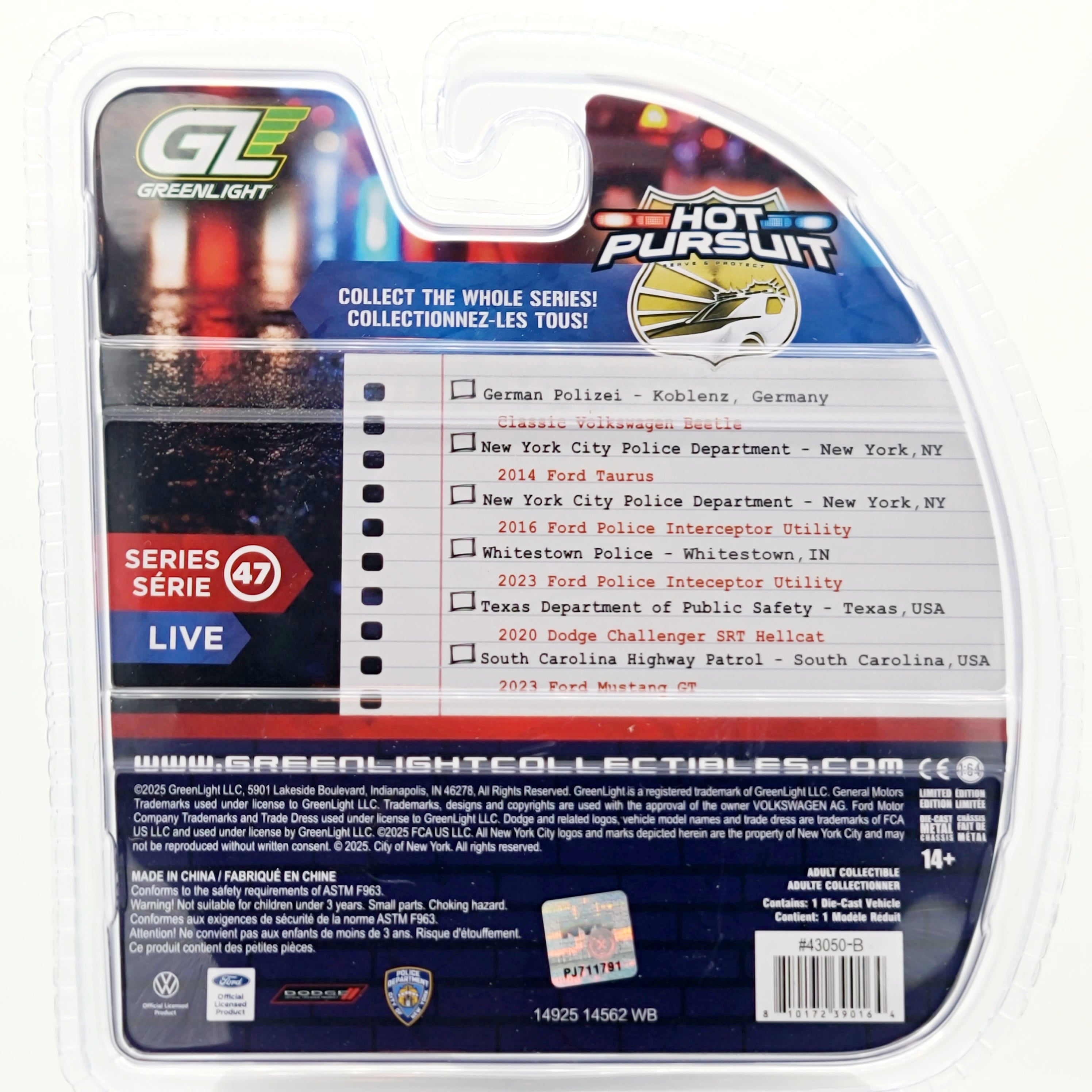 GreenLight Classic Volkswagen Beetle - German Polizei - 1:64 (2025 Hot Pursuit Series 47)