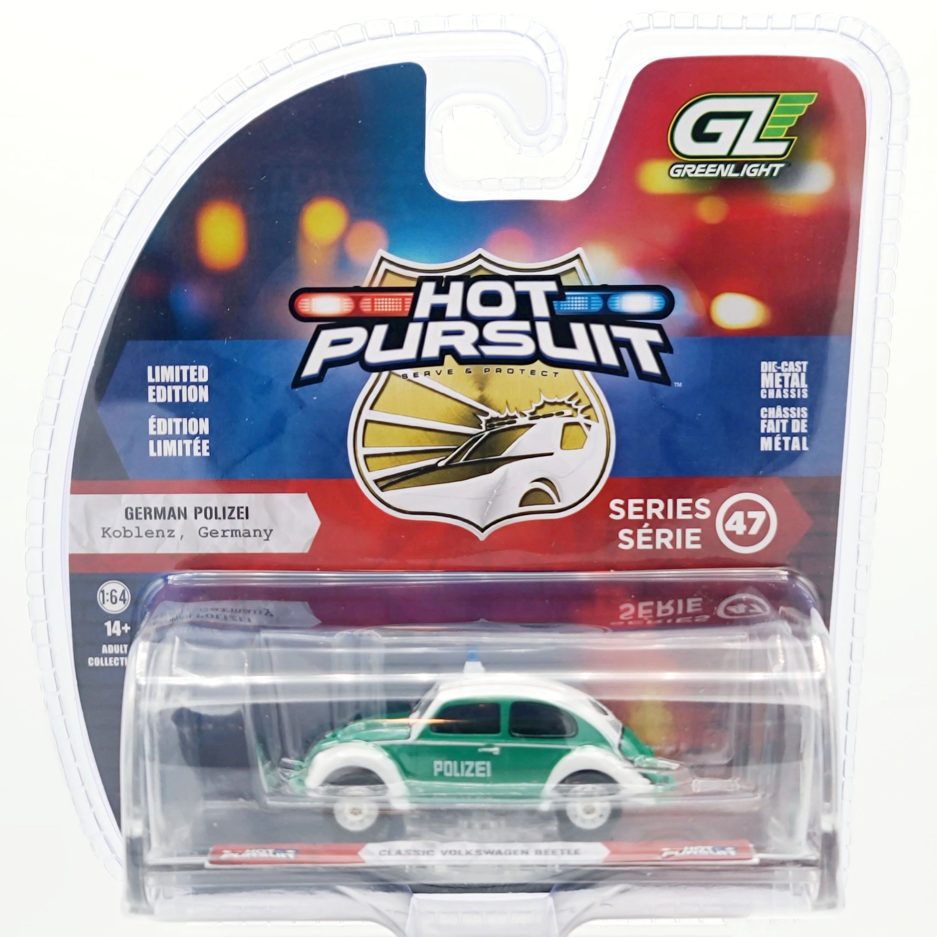 GreenLight Classic Volkswagen Beetle - German Polizei - 1:64 (2025 Hot Pursuit Series 47)