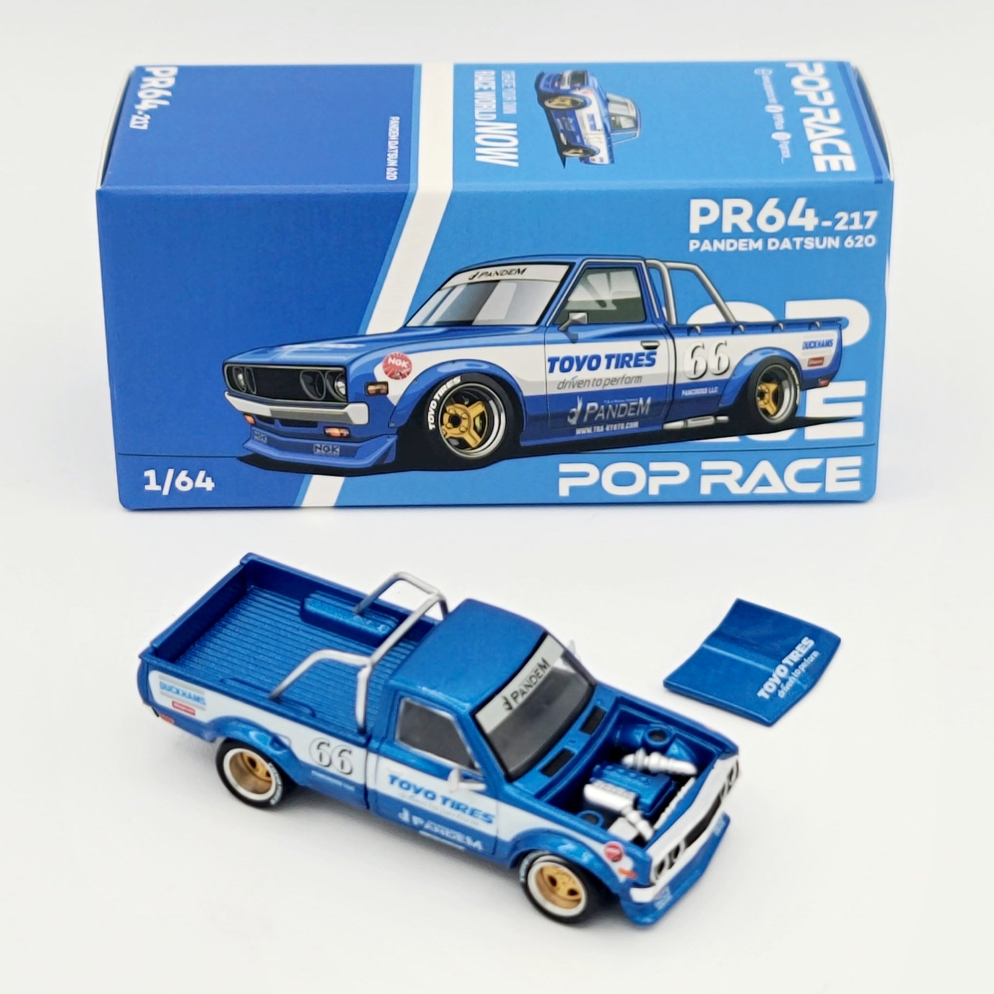 Pop Race Pandem Datsun 620 Pickup - 1:64, Toyo Tires (2025 Limited Edition)