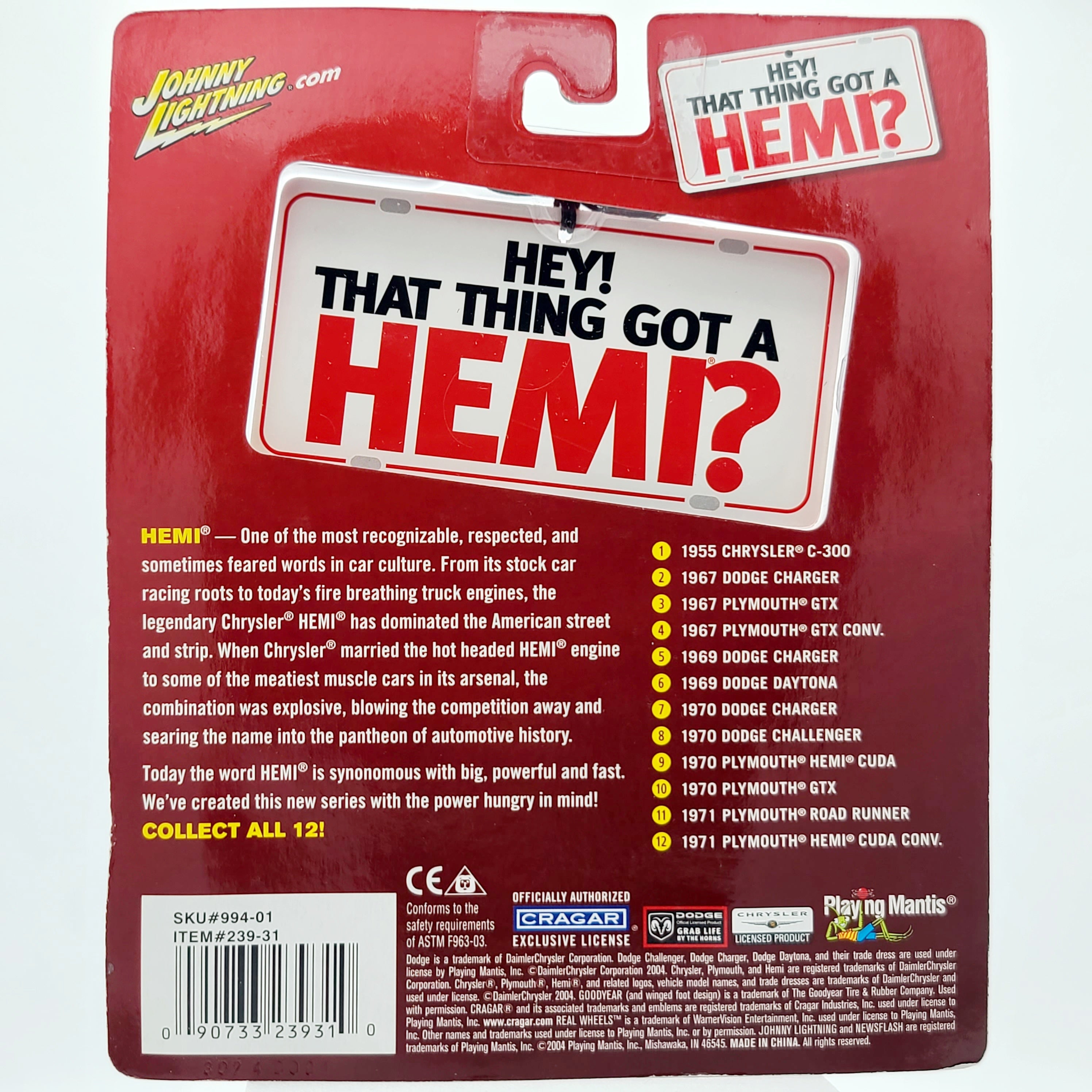 Johnny Lightning '67 Plymouth GTX - 1:64 (2004 That Thing Got a Hemi? Sweet)