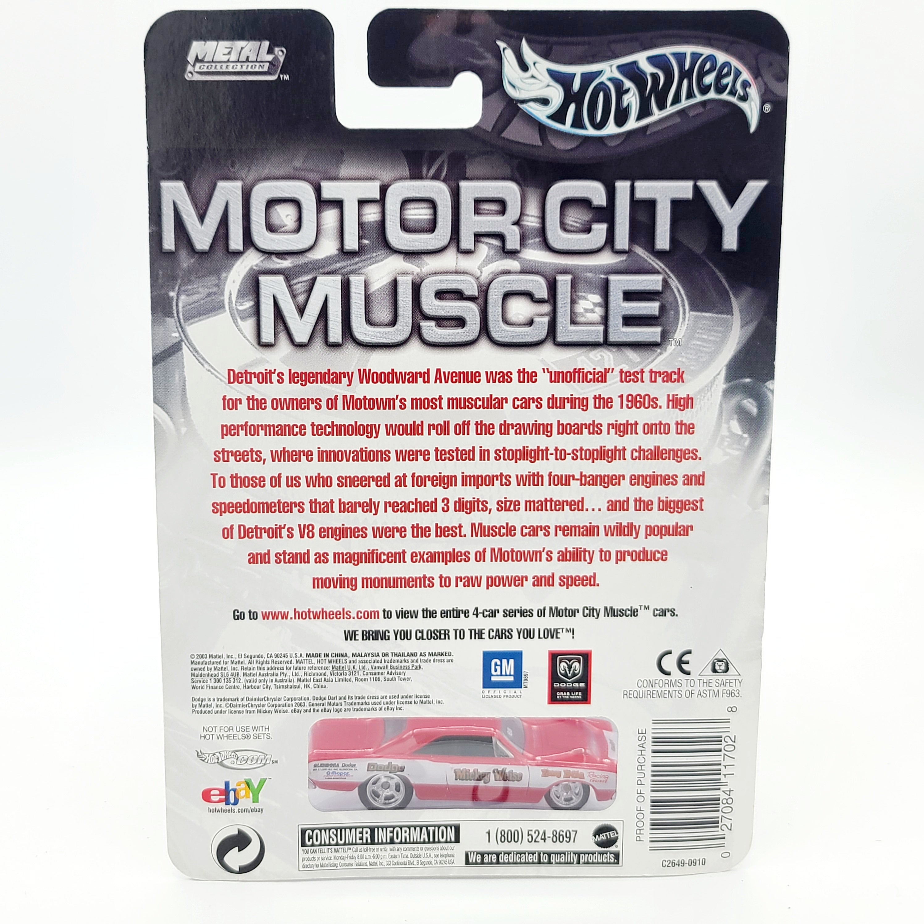 Hot Wheels '68 Dodge Dart "Mickey Weise" (2003 HW Motor City Muscle)