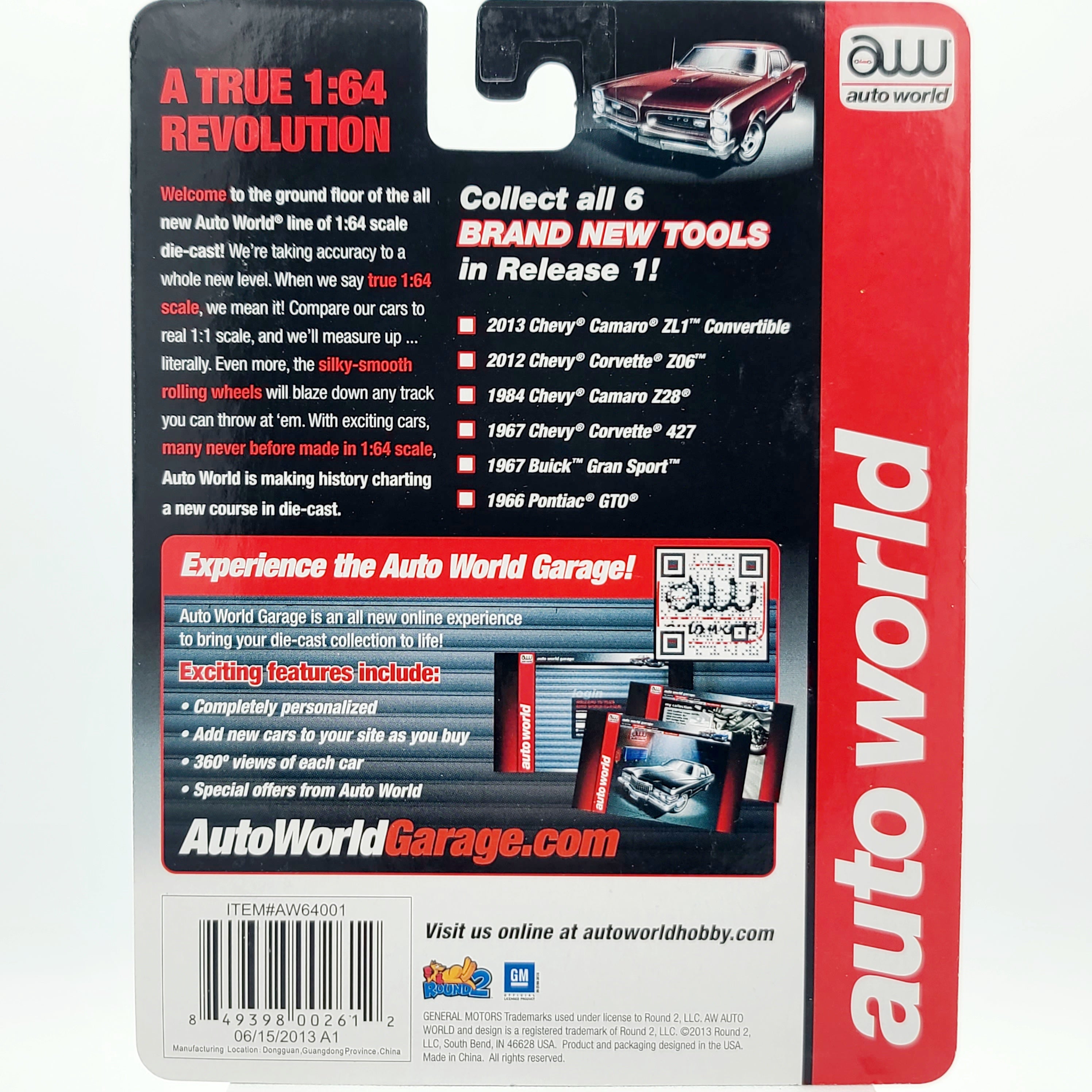 Auto World '13 Chevrolet Camaro ZL1 Convertible - 1:64 (2013 Release 1 - Limited Edition)