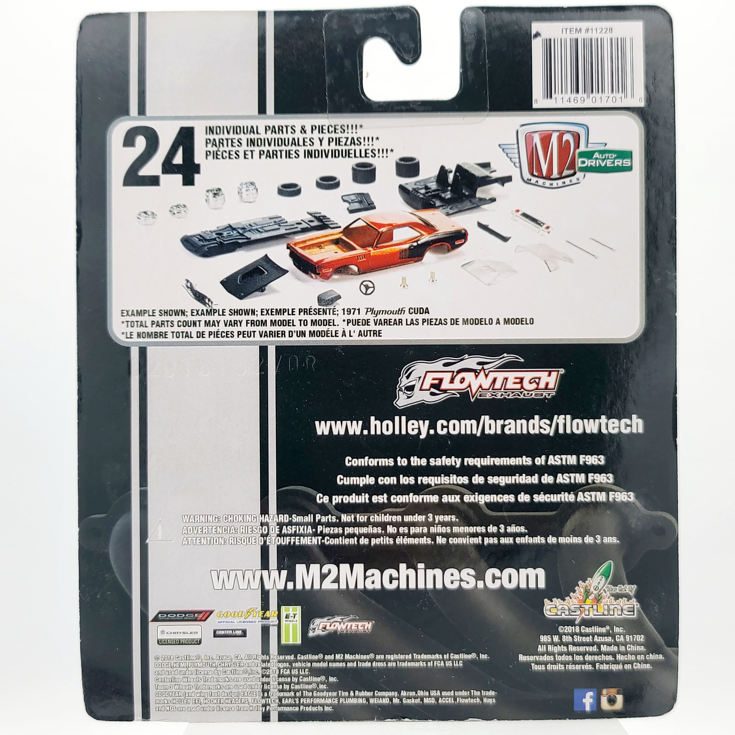 M2 Machines '69 Dodge Charger Daytona HEMI - 1:64, Flowtech (2018 M2 Auto-Drivers Release 54)