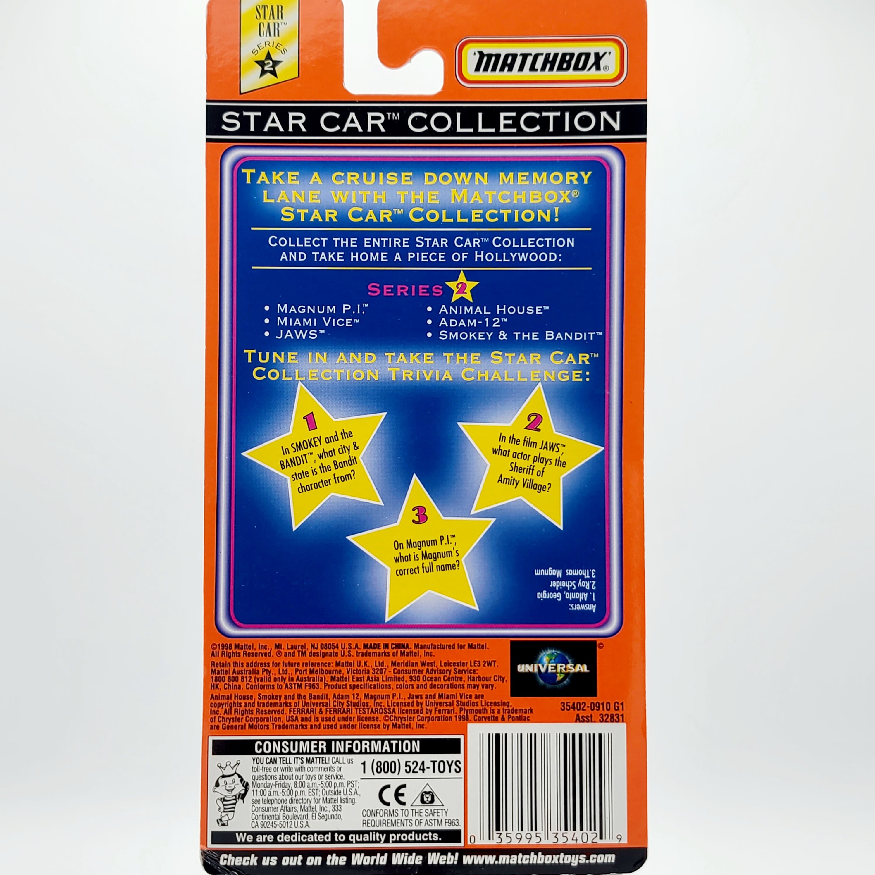 Matchbox Ferrari 308 GTB "Magnum P.I." (1998 MBX Premiere Star Cars Series 2)