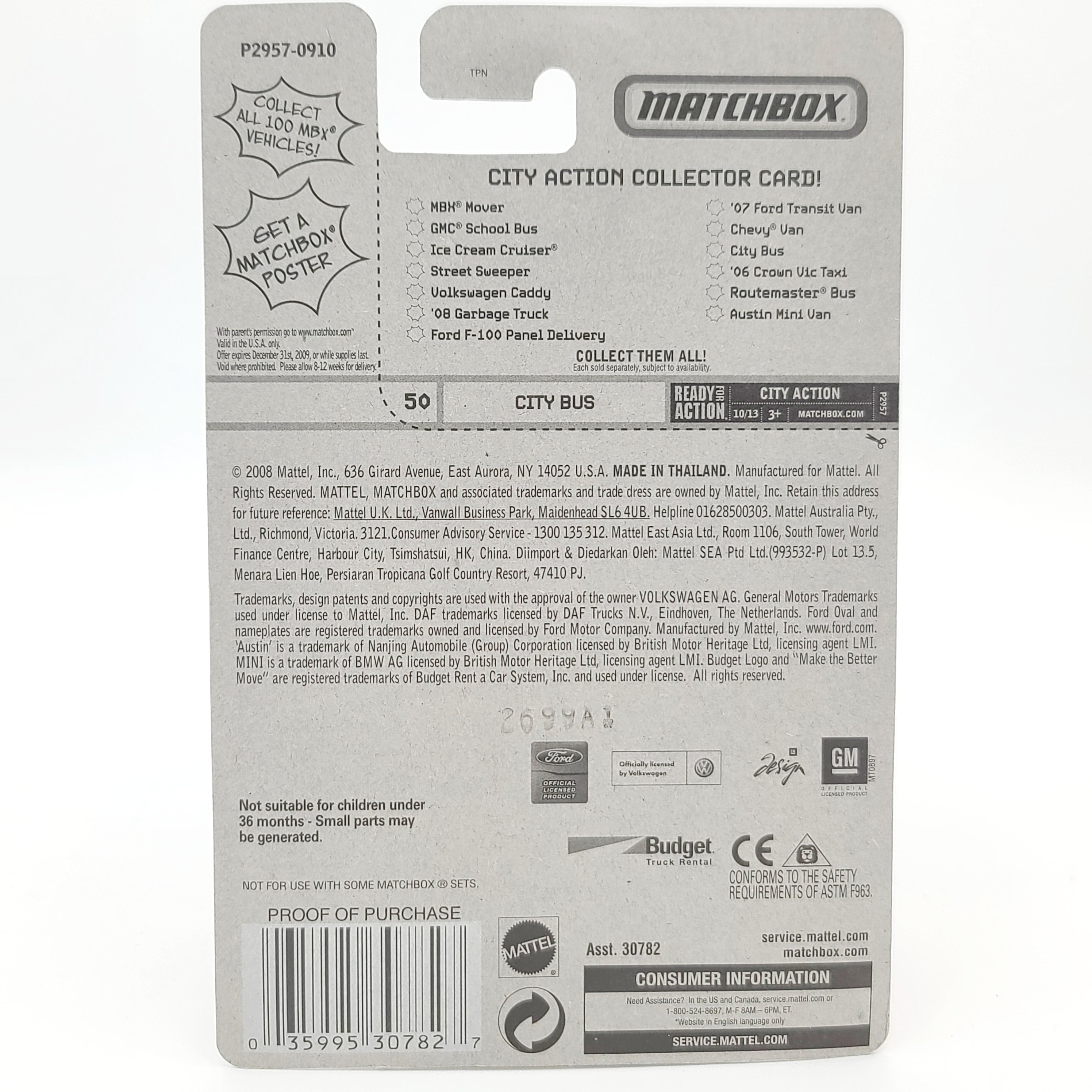 Matchbox MBX City Bus (2009 MBX Basic - City Action)