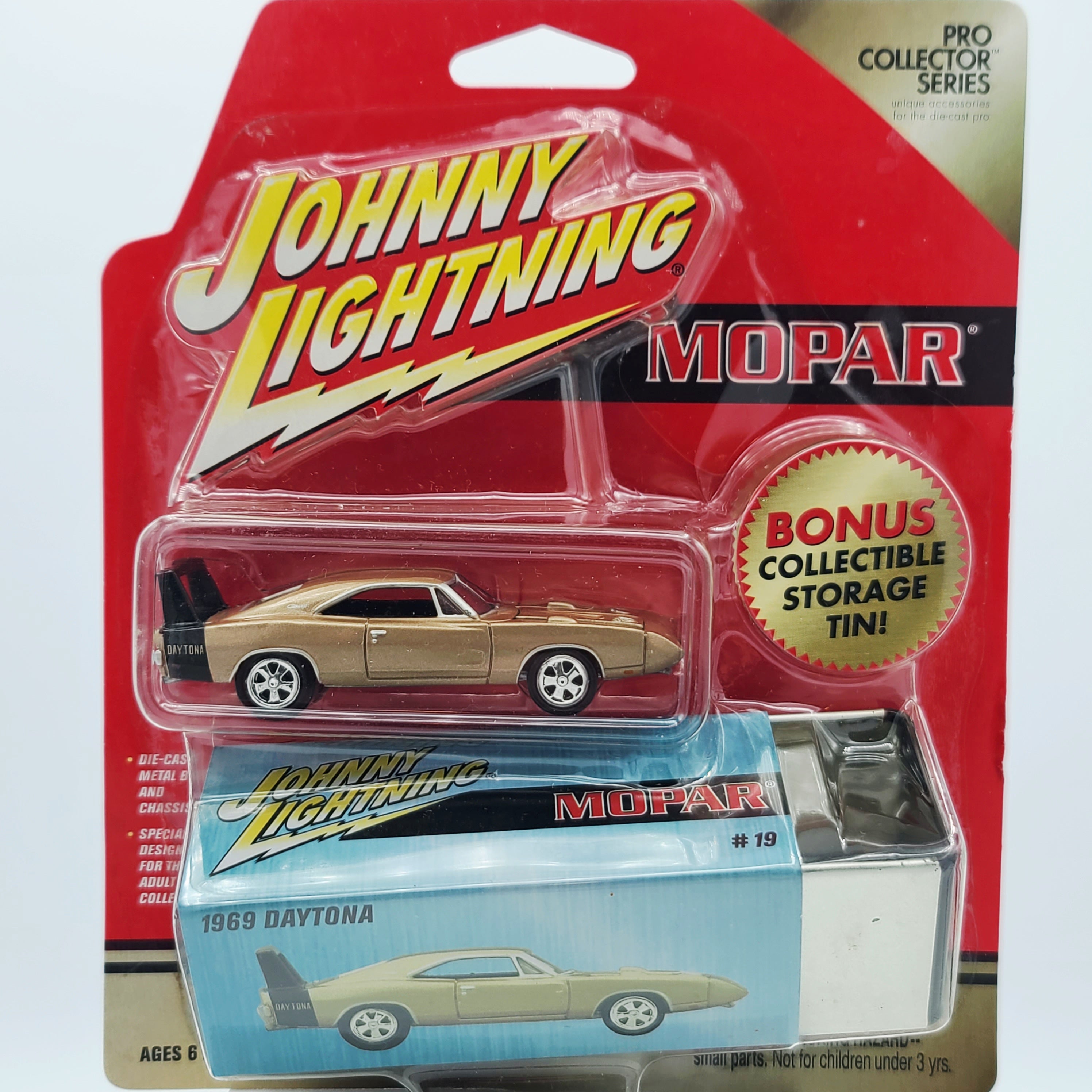Johnny Lightning '69 Dodge Daytona w/ Storage Tin - 1:64 (2001 Pro Collector Series - Mopar)