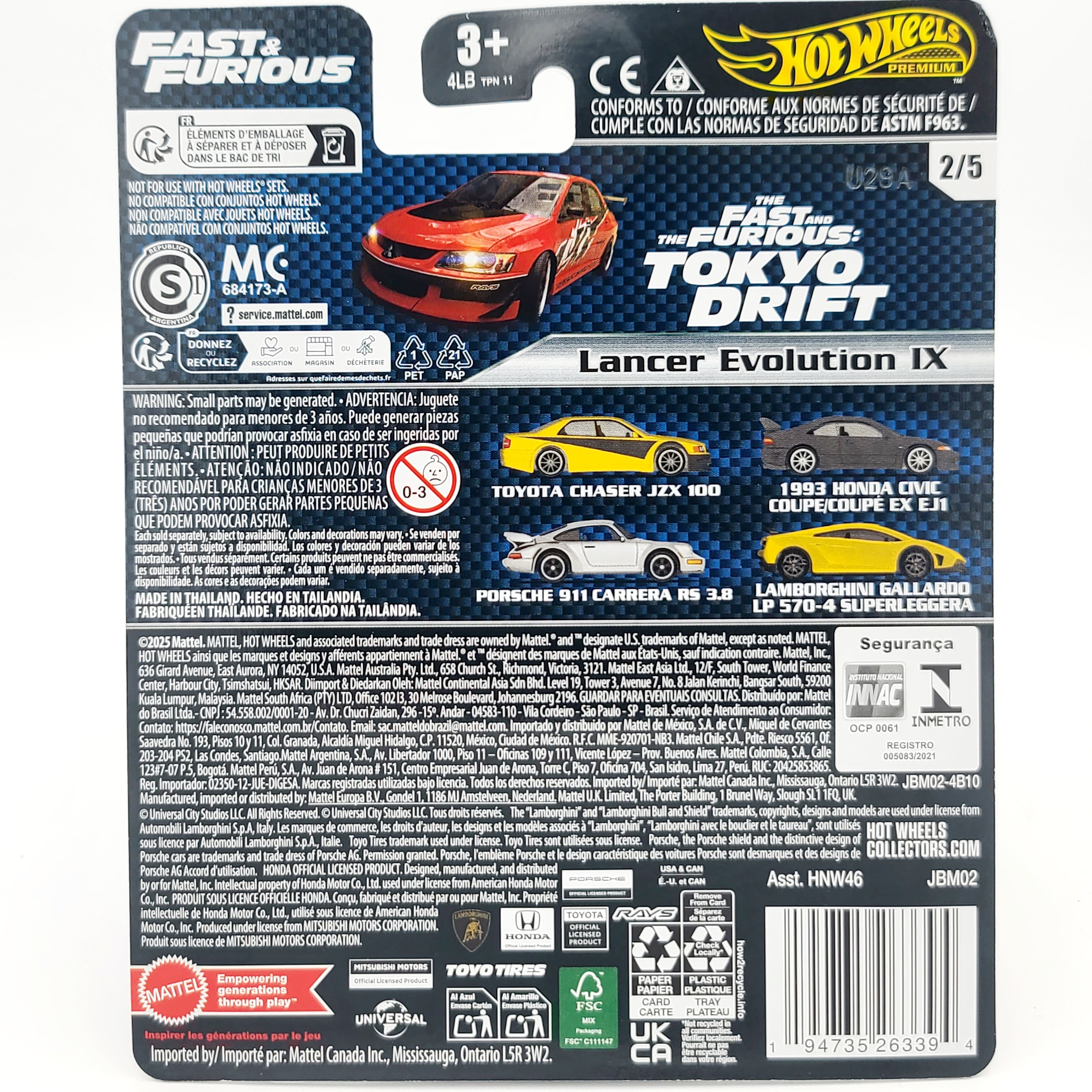 Hot Wheels Mitsubishi Lancer Evolution IX (2025 Fast & Furious Case M - Car Culture)
