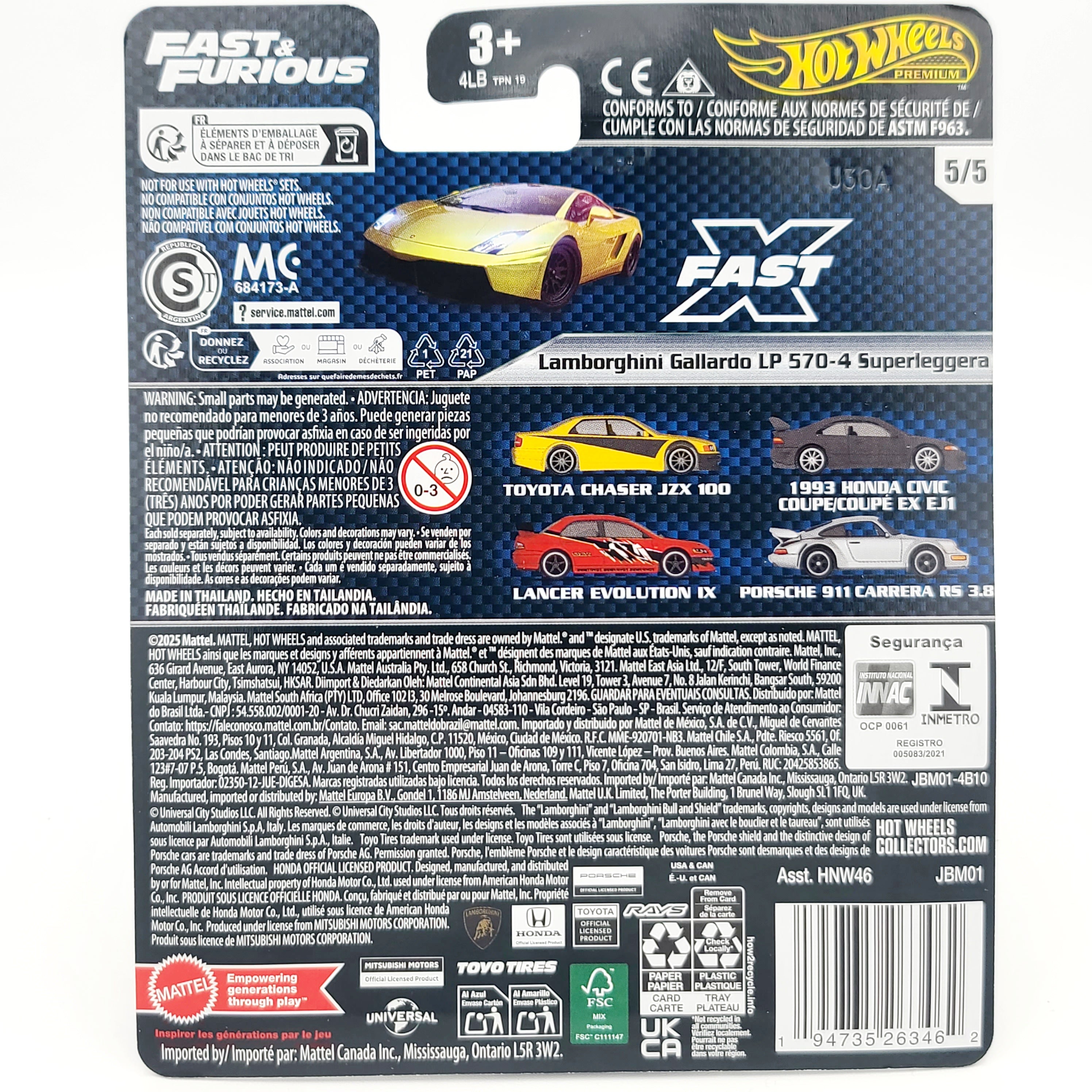 Hot Wheels Lamborghini Gallardo LP 570-4 Superleggera (2025 Fast & Furious Case M - Car Culture)