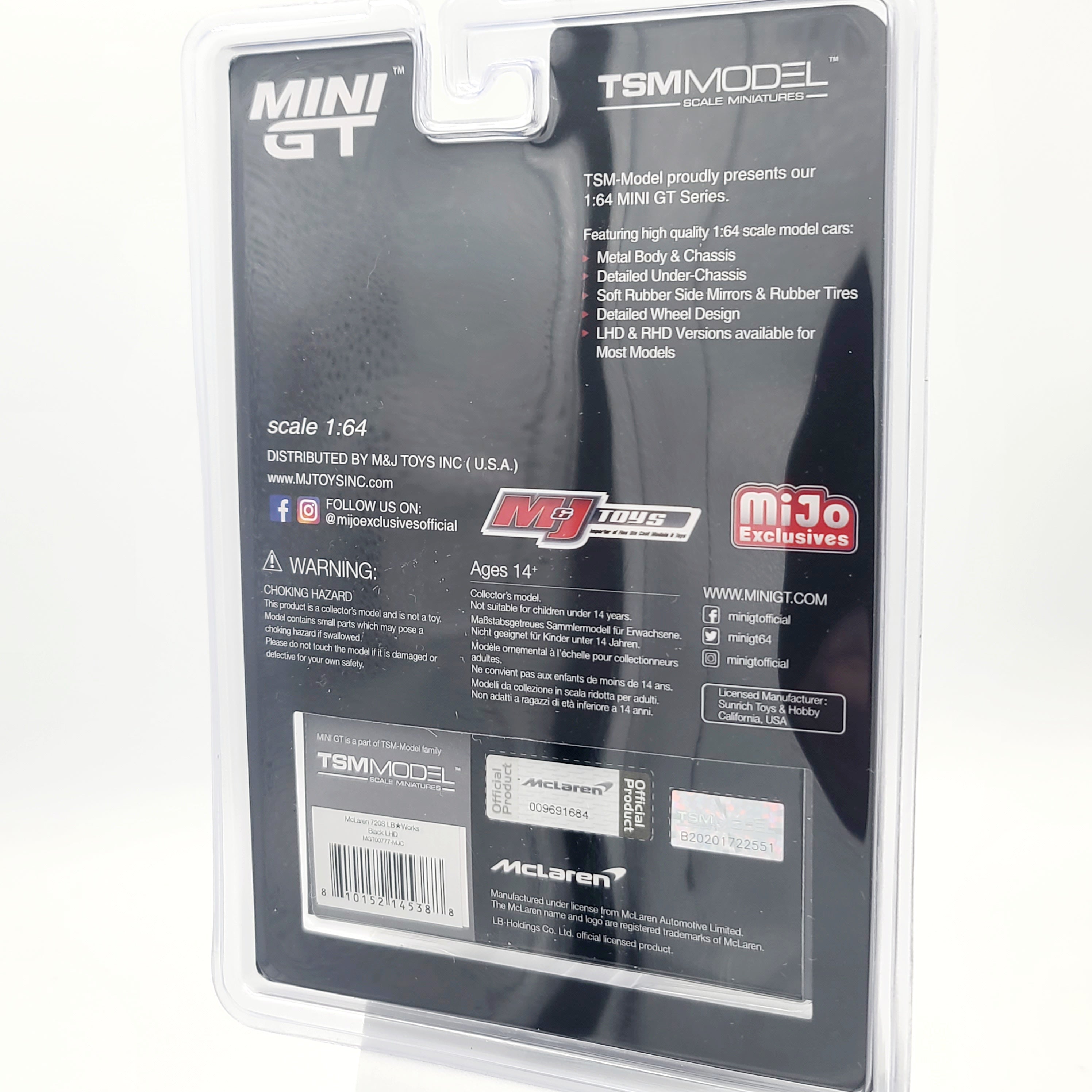 Mini GT - CHASE - McLaren 720S LB-Works - 1:64, black (2025 MiJo Exclusives - Limited Edition)