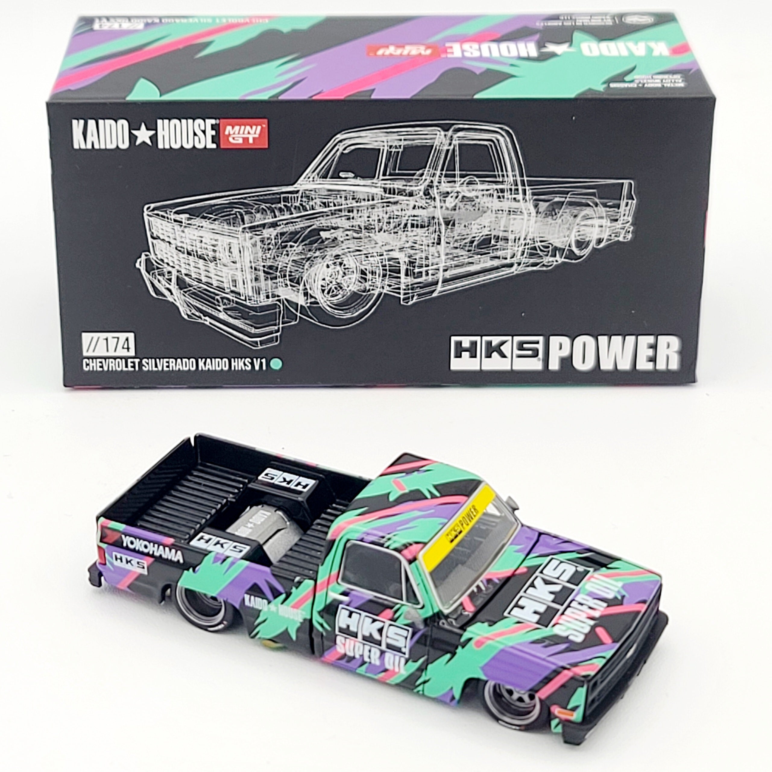 Kaido House x Mini GT '83 Chevrolet Silverado Kaido HKS V1 - 1:64 (2025 Limited Edition)