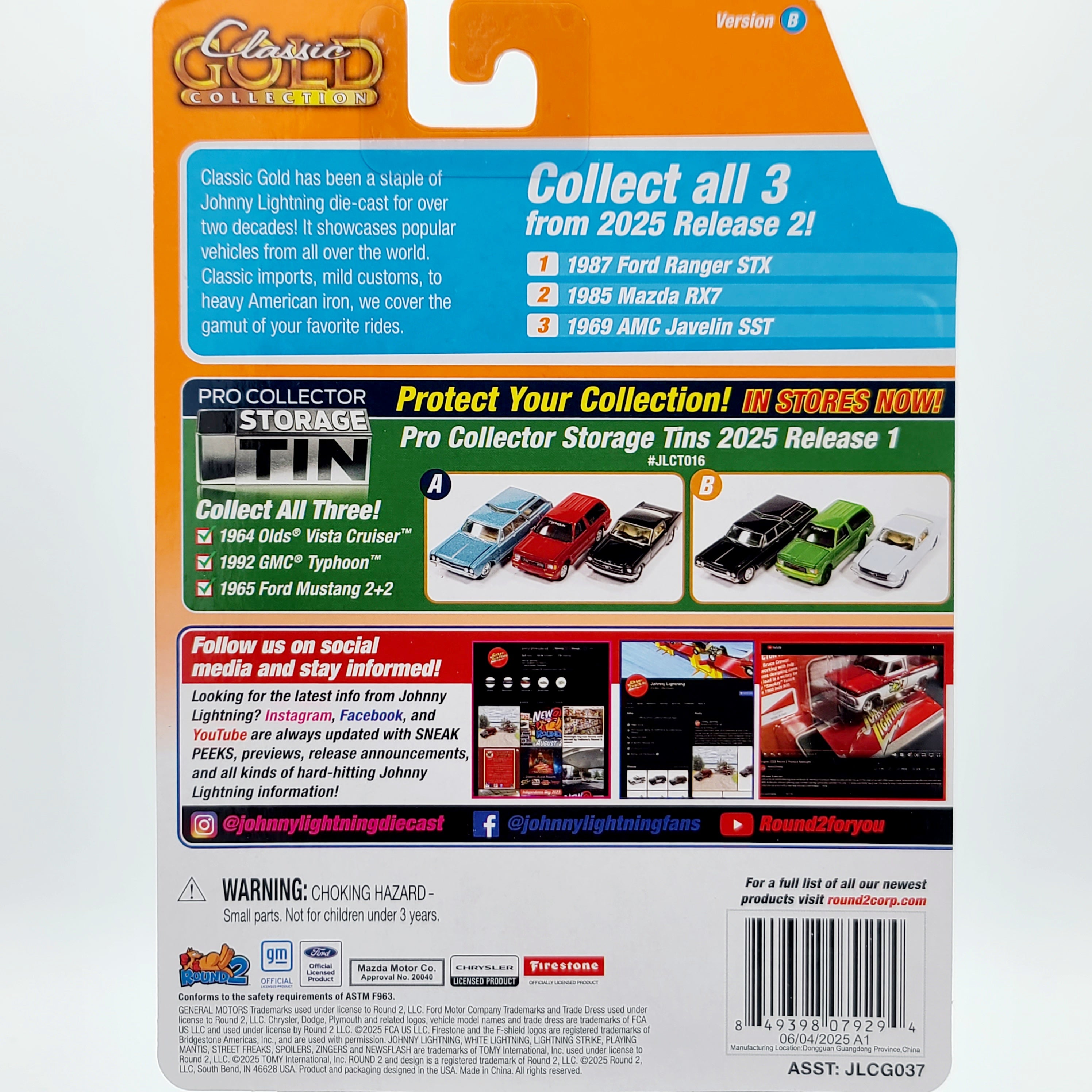 Johnny Lightning - 2025 Classic Gold Release 2 B - complete set of 6 - 1:64 scale