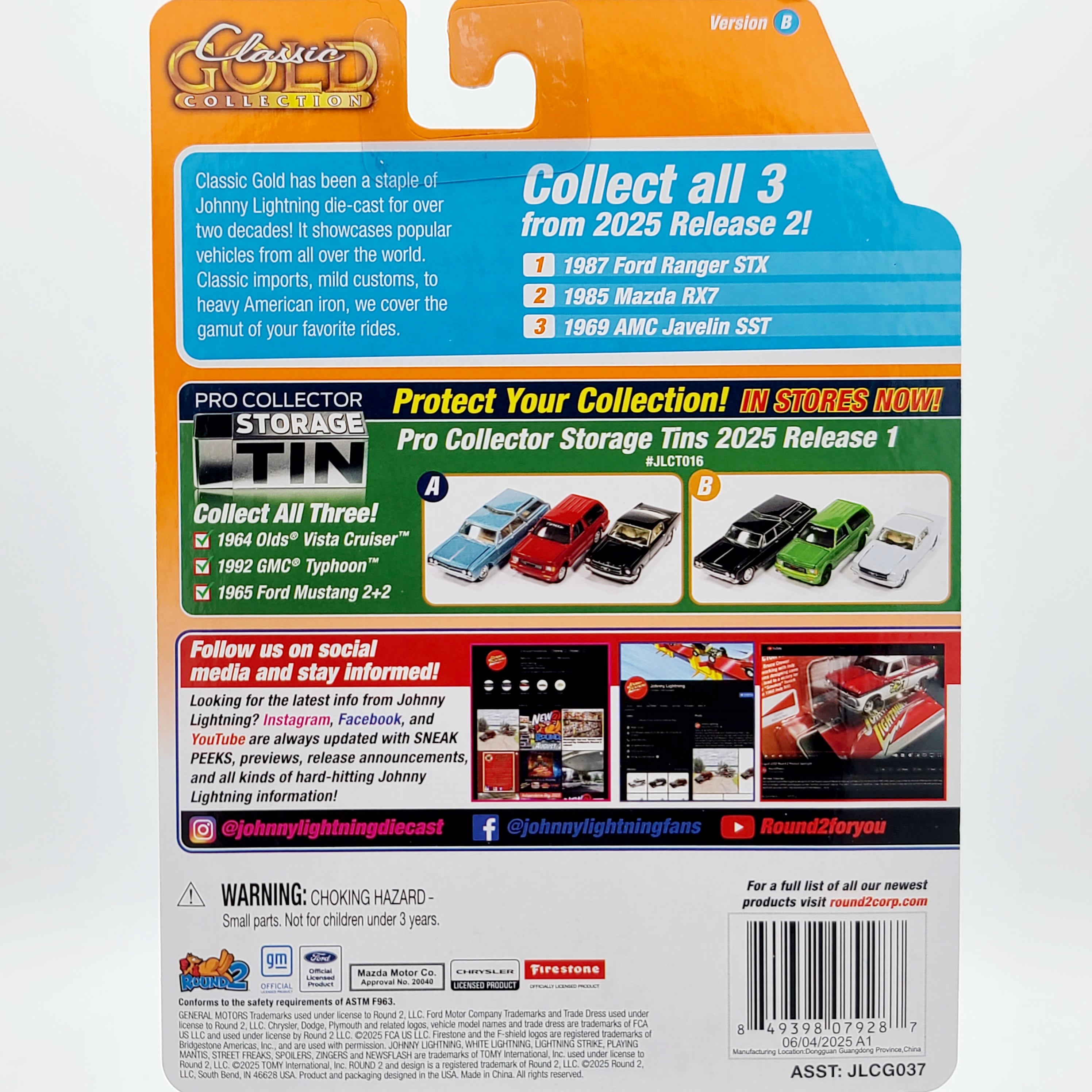 Johnny Lightning '87 Ford Ranger SXT Pickup - 1:64, Black (2025 Classic Gold Release 2 B)