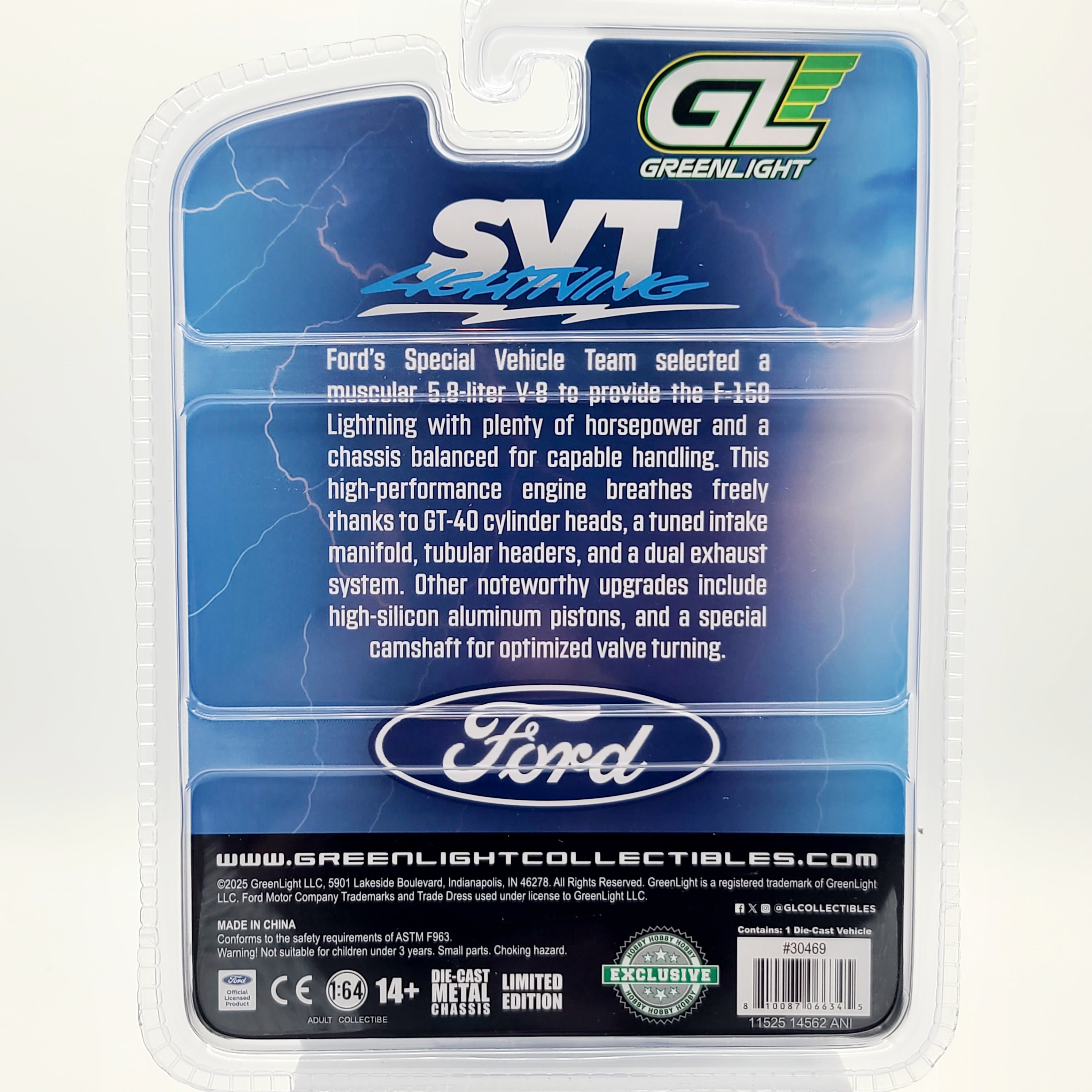 GreenLight - CHASE, GREEN CHROME - '94 Ford F-150 SVT Lightning - 1:64 (2025 Hobby Exclusive)