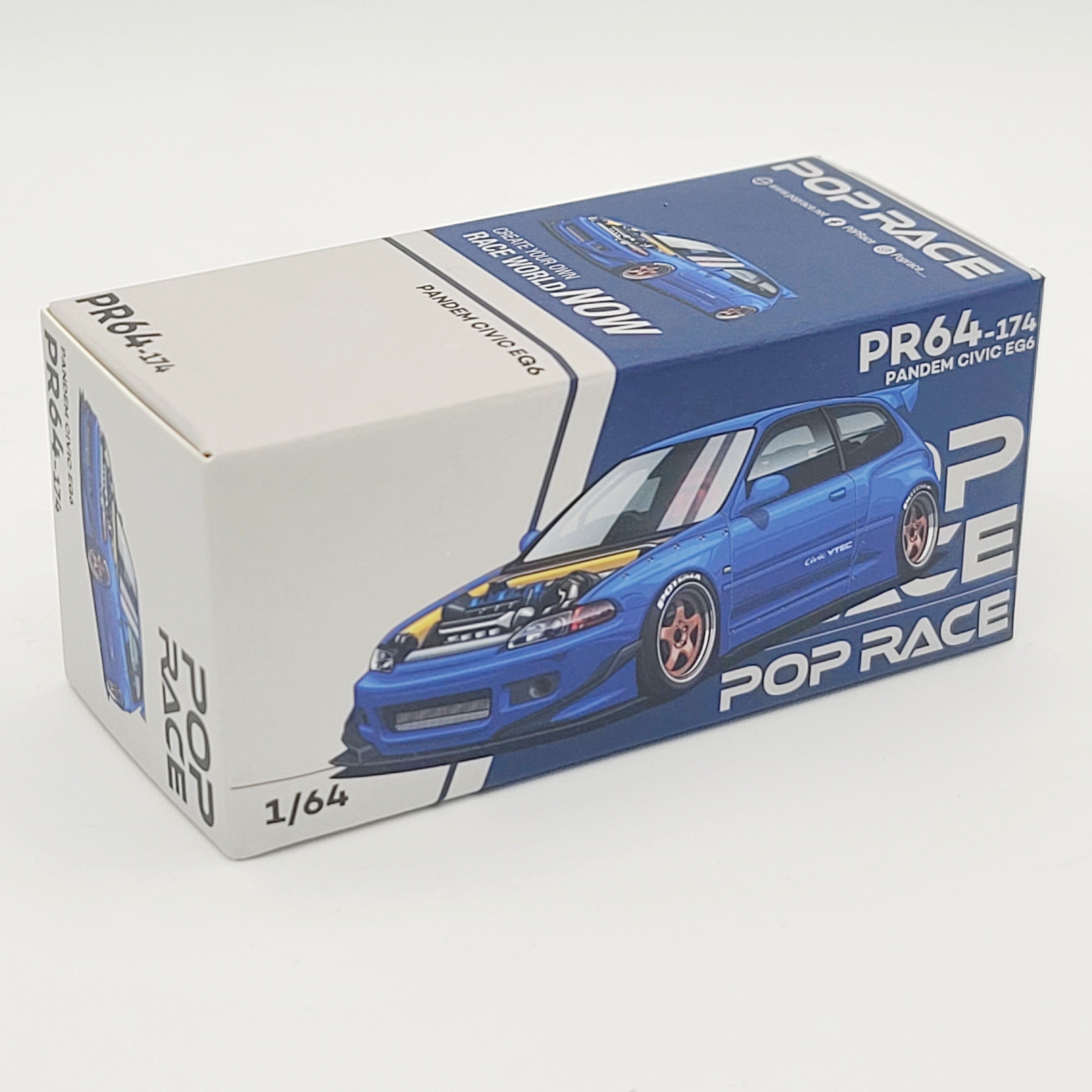 Pop Race Pandem Honda Civic EG6 - 1:64, Blue (2025 Limited Edition)