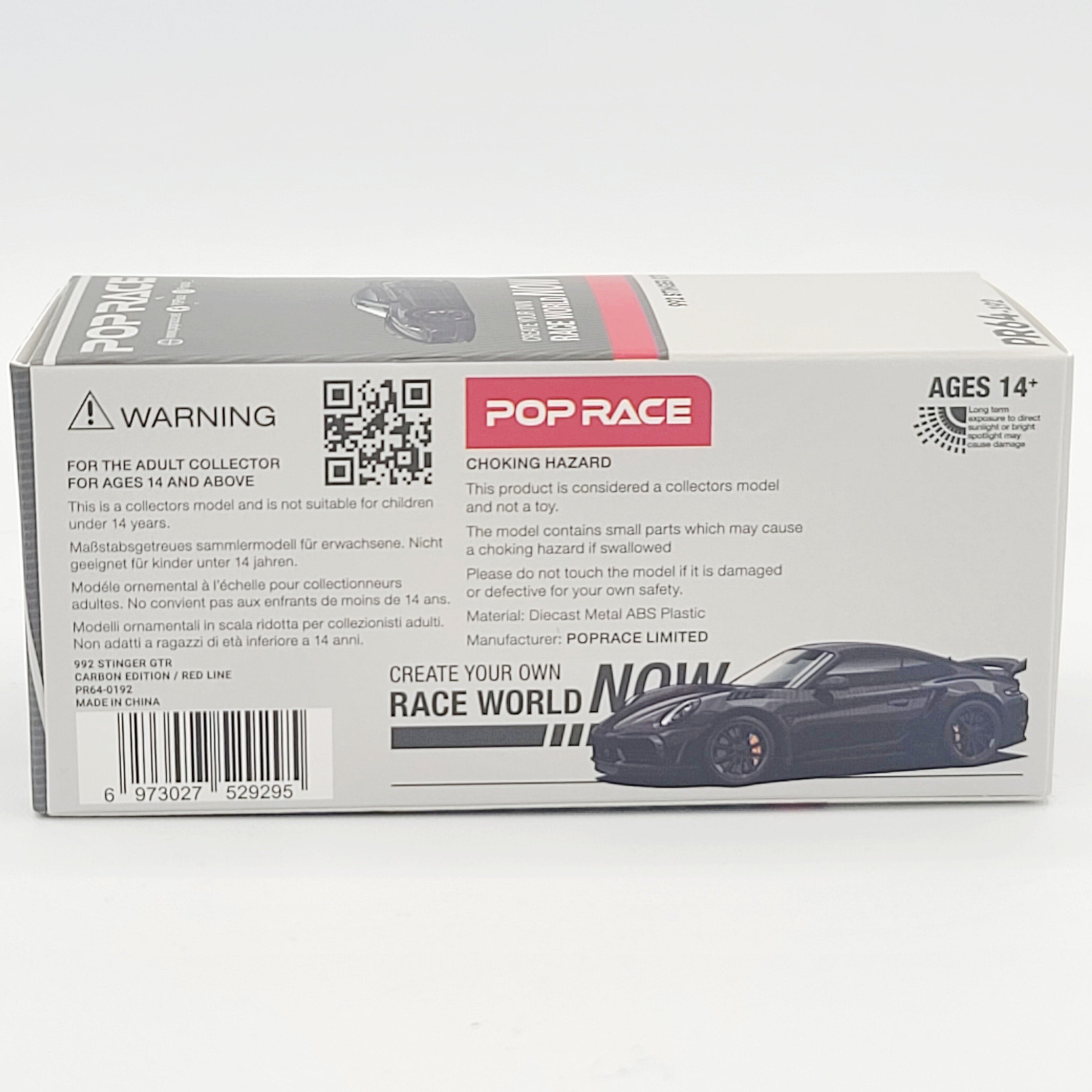 Pop Race Porsche 992 Stinger GTR - 1:64, Carbon Fiber (2025 Limited Edition)