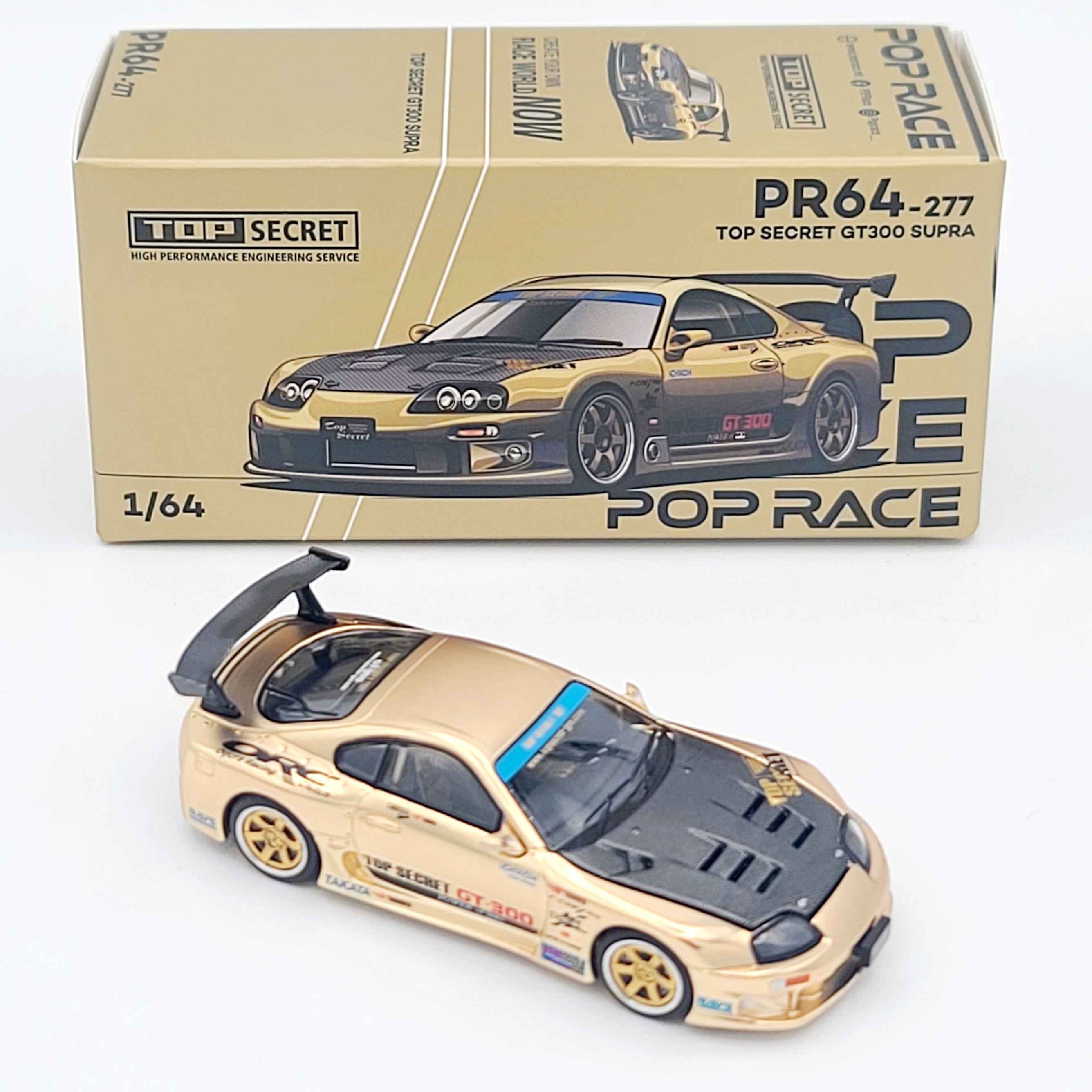 Pop Race Top Secret Toyota GT300 Supra - 1:64, Gold (2025 Limited Edition)