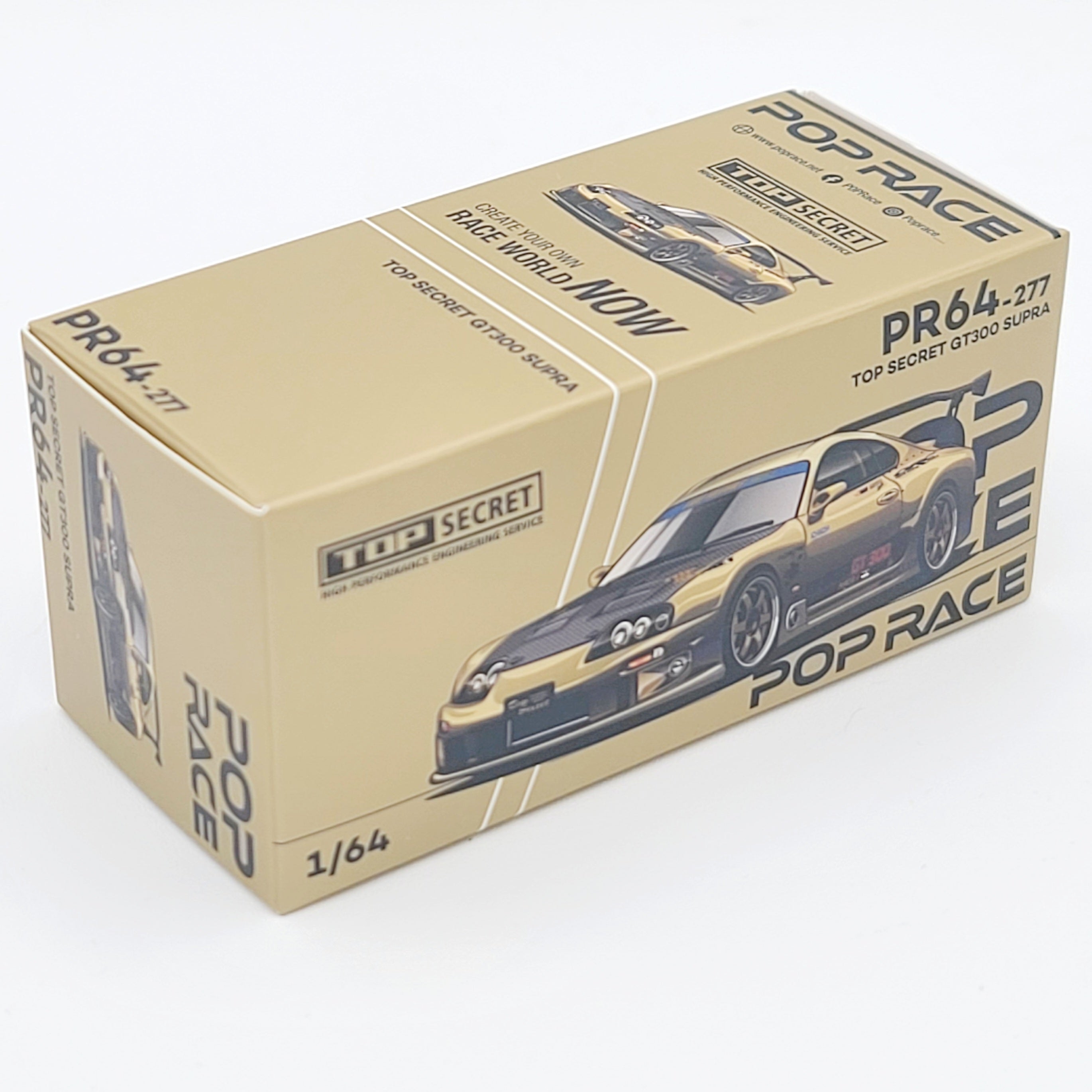 Pop Race Top Secret Toyota GT300 Supra - 1:64, Gold (2025 Limited Edition)