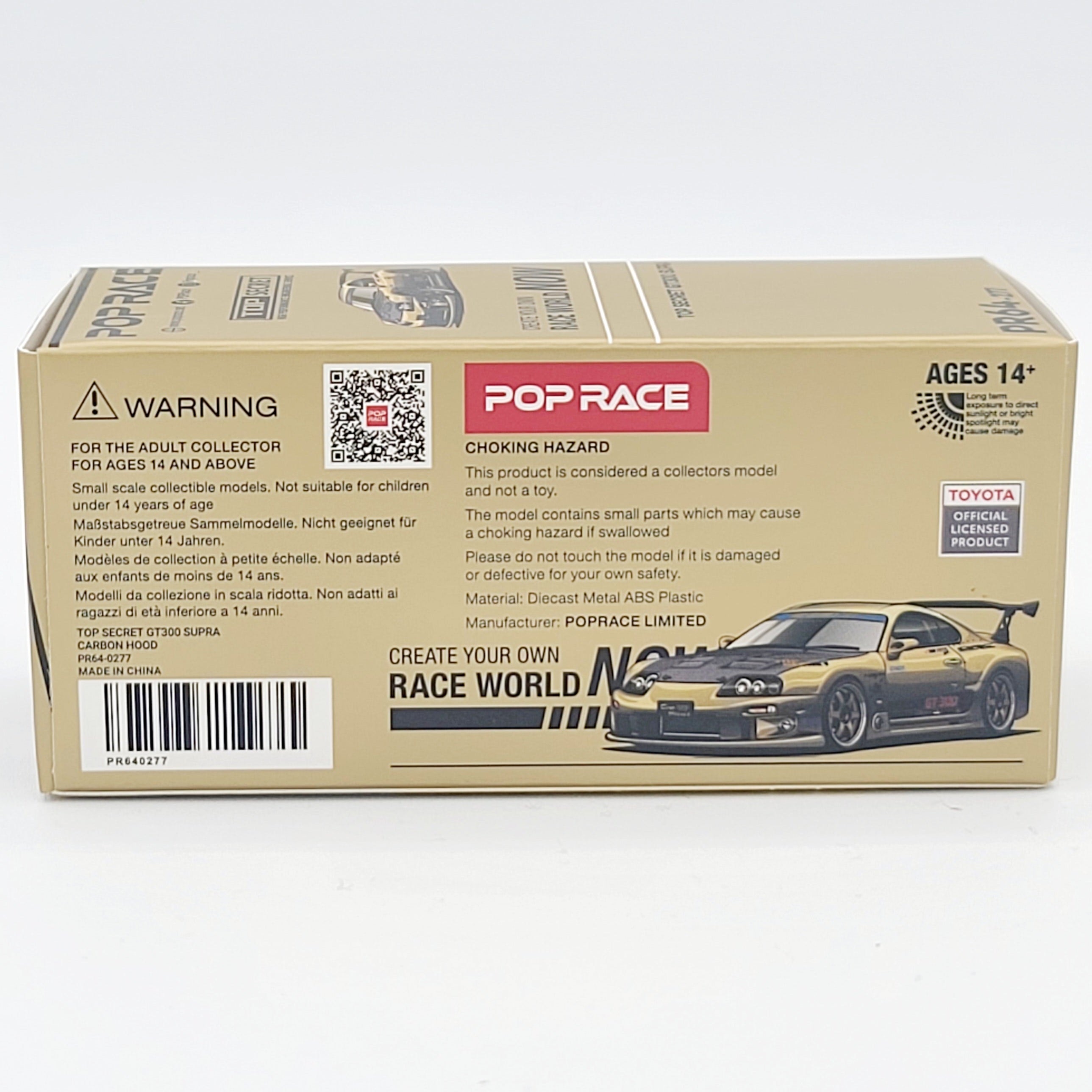 Pop Race Top Secret Toyota GT300 Supra - 1:64, Gold (2025 Limited Edition)