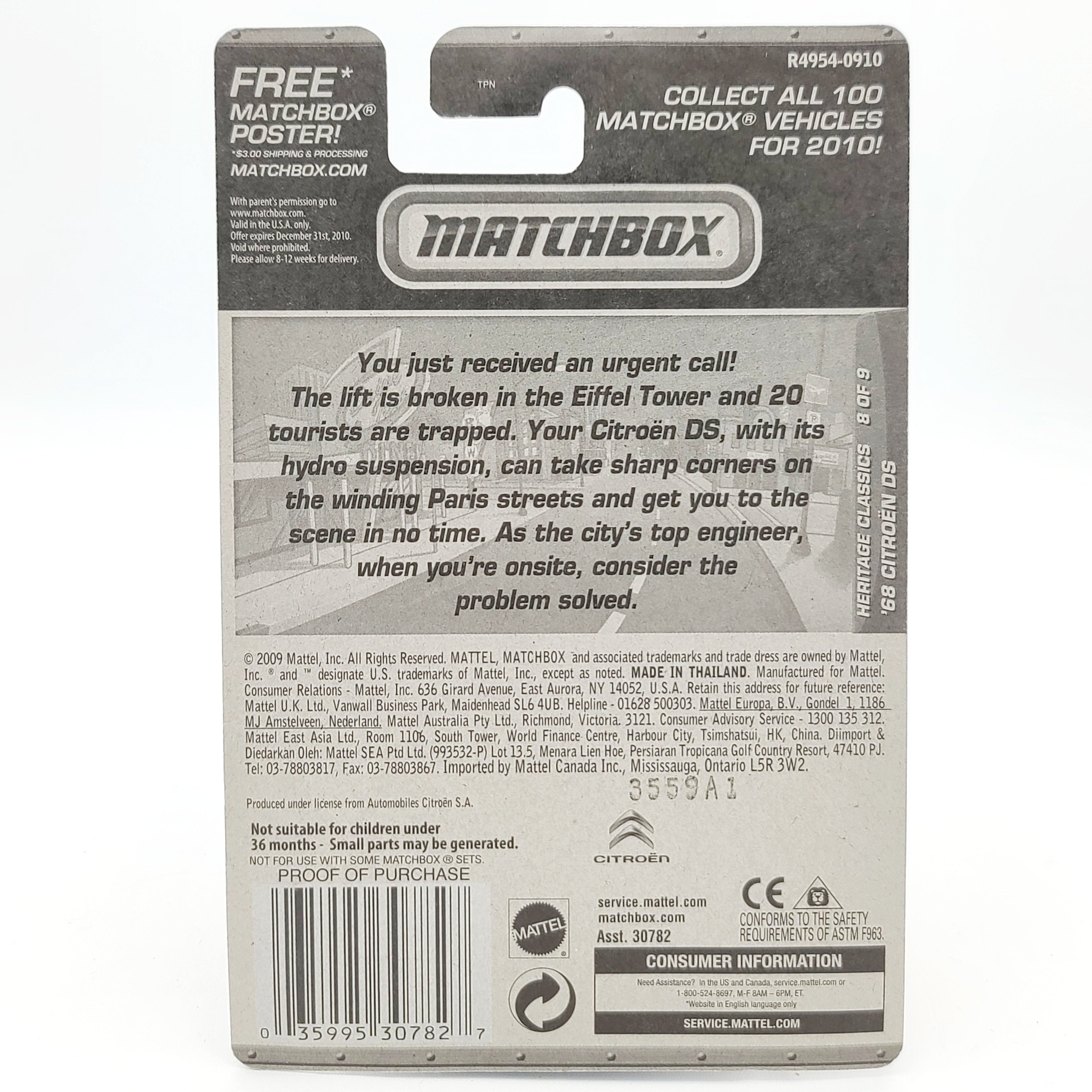 Matchbox '68 Citroen DS (2010 MBX Basic - Heritage Classics)