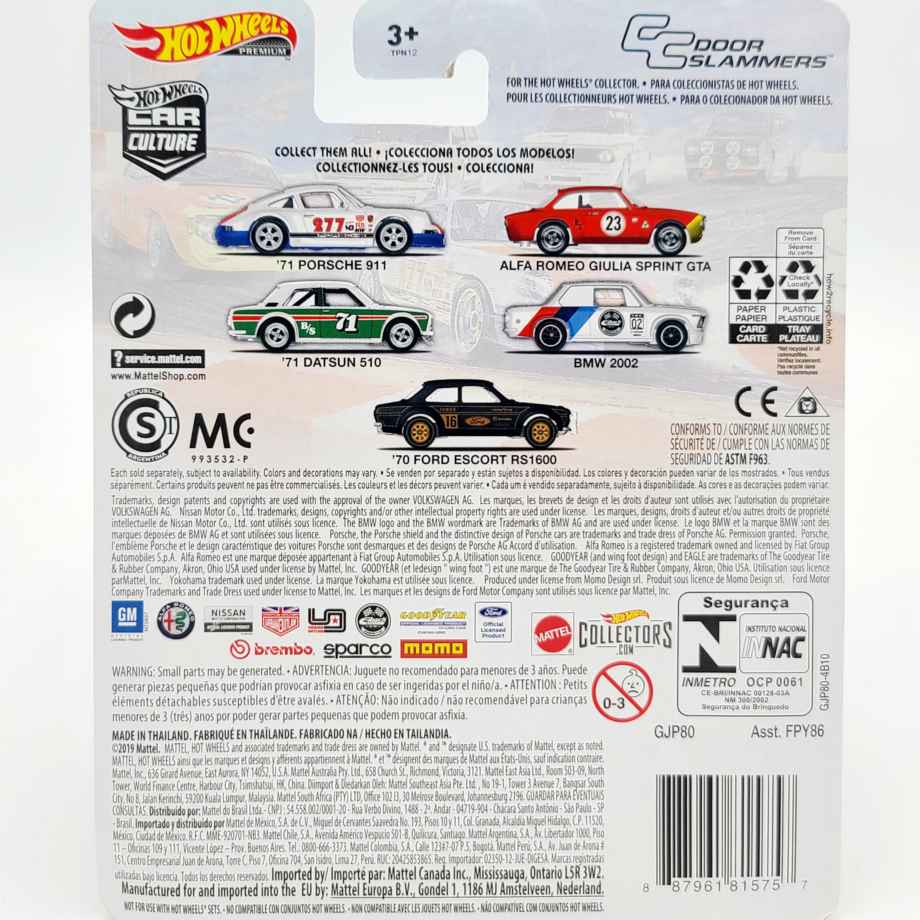 Hot Wheels Alfa Romeo Giulia Sprint GTA (2020 Car Culture - Door Slammers)