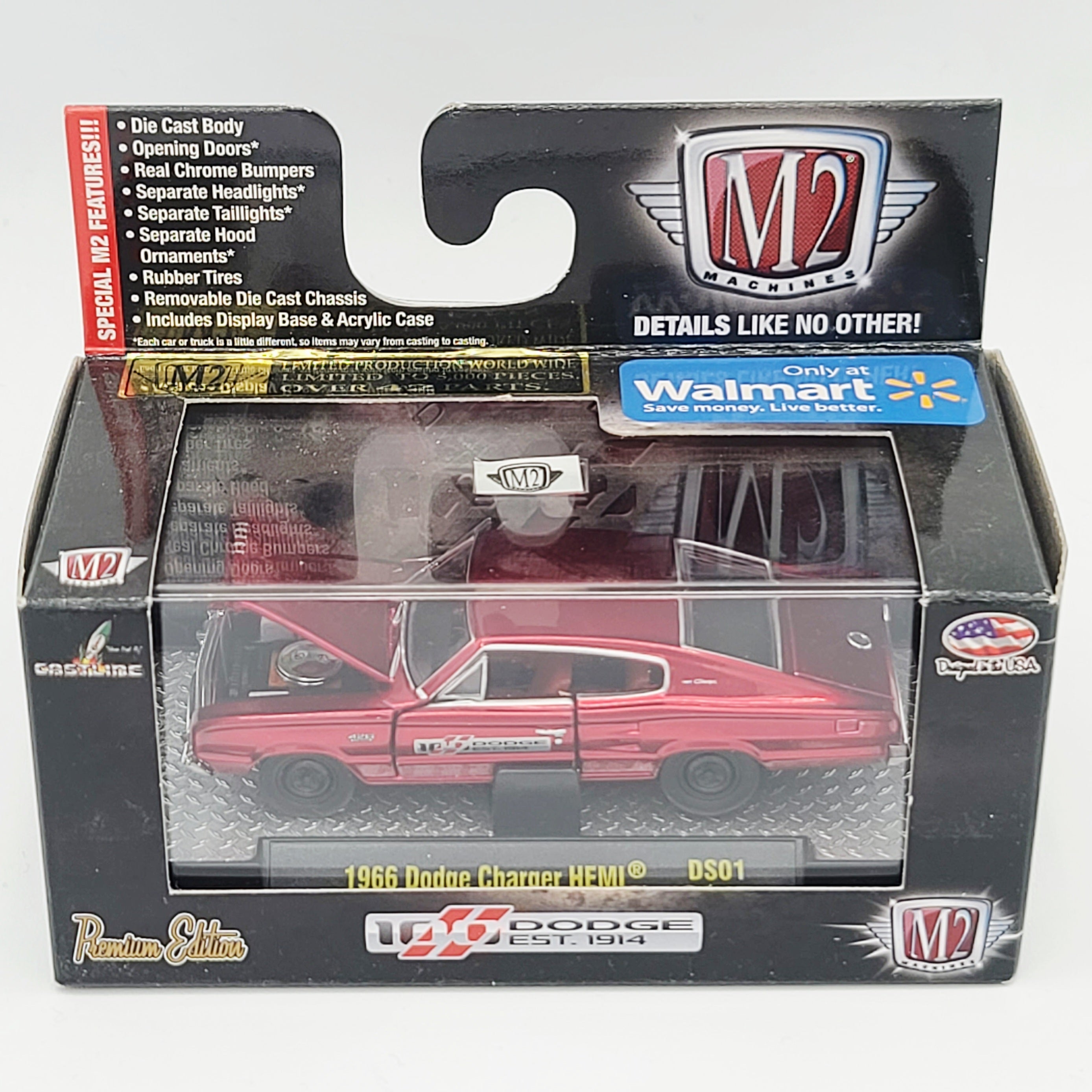 M2 Machines '66 Dodge Charger HEMI - 1:64 (2014 Dodge 100 Years DS01 - Walmart Exclusive)