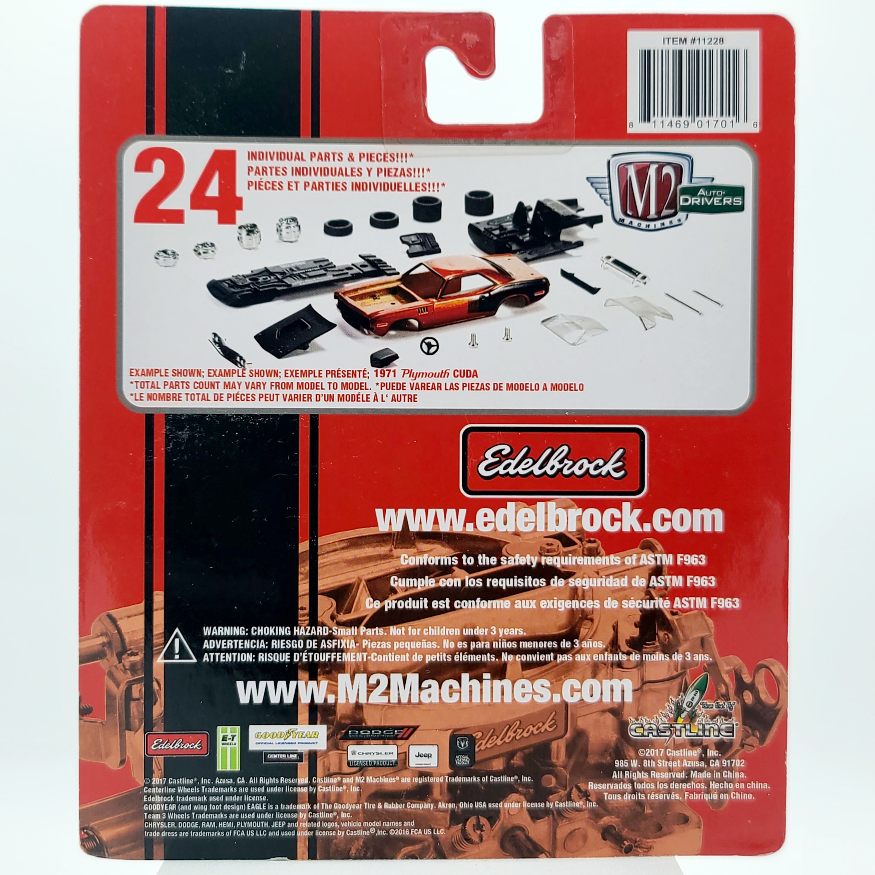 M2 Machines '69 Dodge Charger Daytona HEMI - 1:64, Edelbrock (2017 M2 Auto-Drivers Release 43)