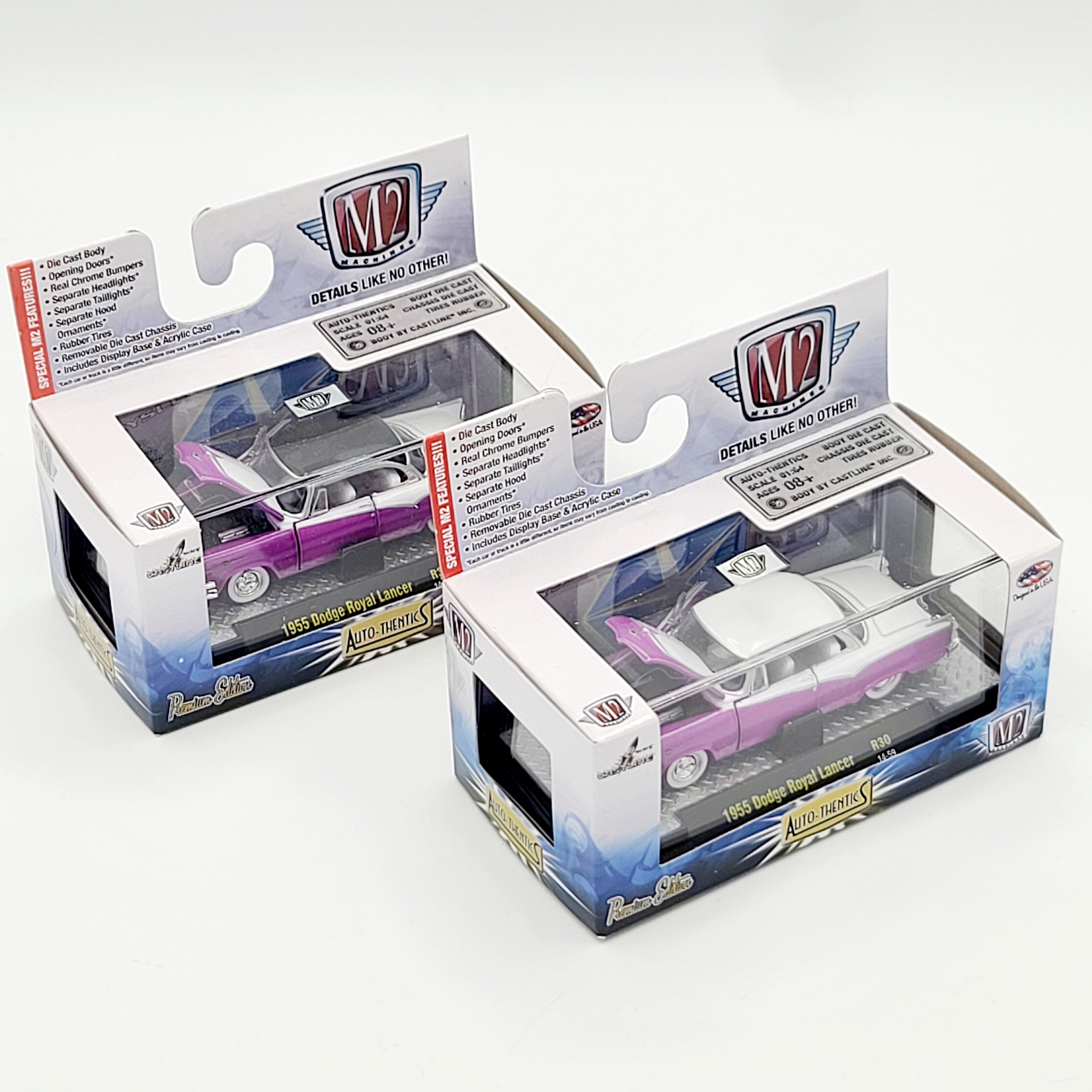 M2 Machines *Two Variations* '55 Dodge Royal Lancer - 1:64 (2014 Auto-Thentics Rel. 30)