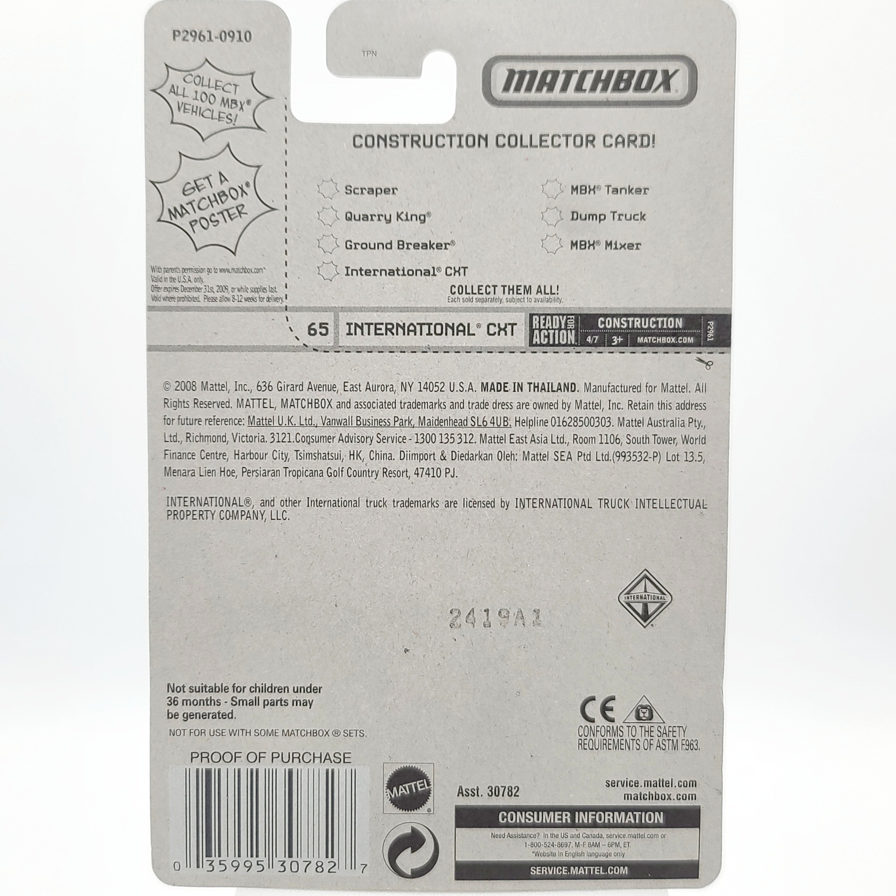 Matchbox International CXT Truck (2009 MBX Basic - Construction)