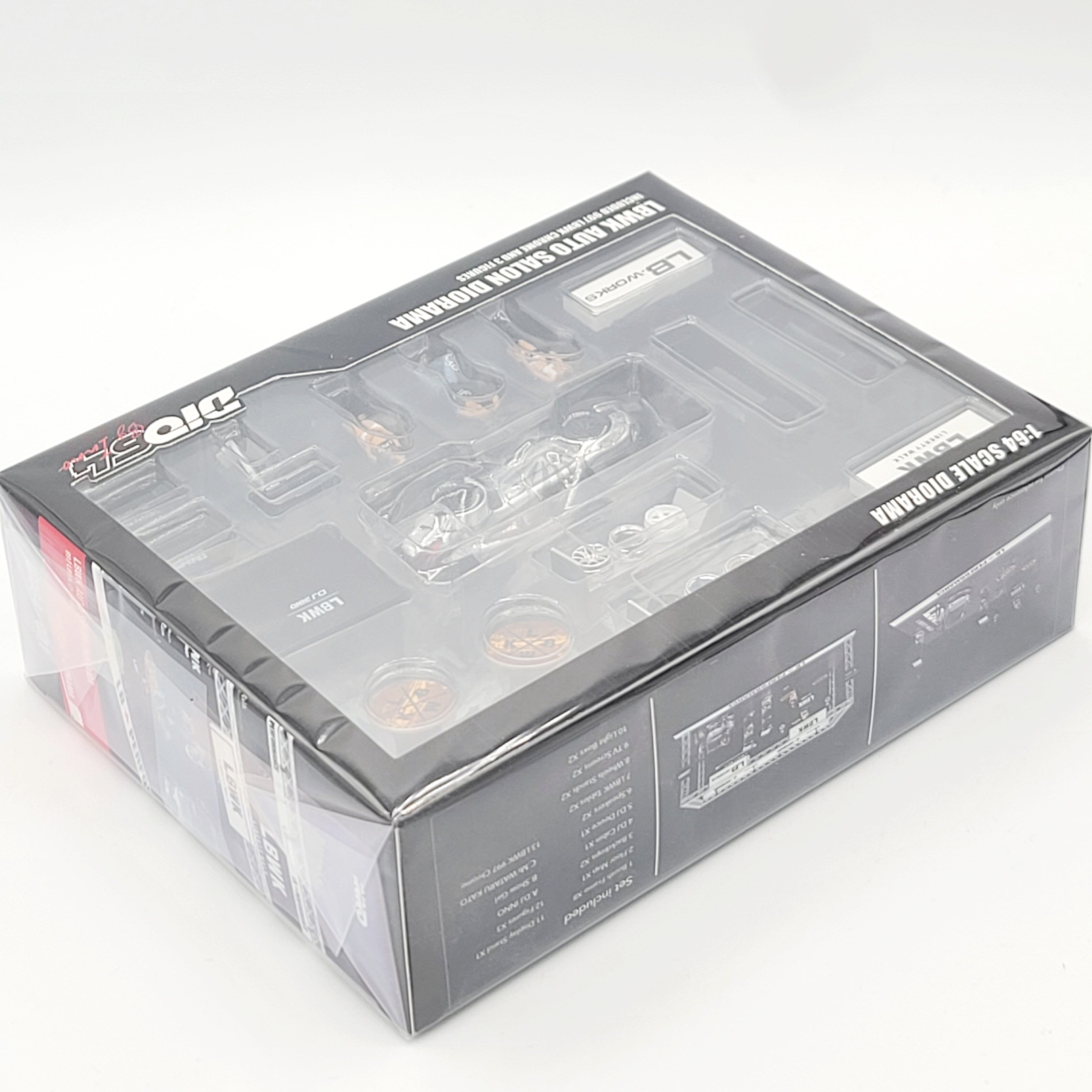 INNO64 - LBWK Auto Salon Diorama w/ Chrome Porsche 997 & figures - 1:64, Liberty Walk (Dio64)